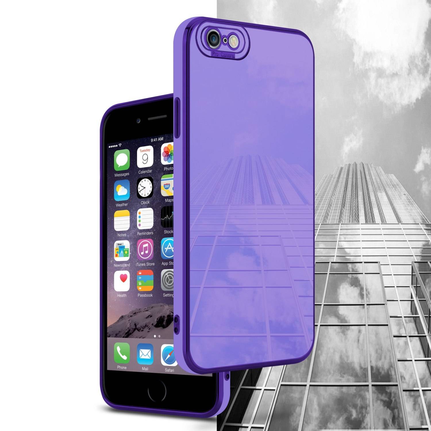 Cadorabo Hülle für Apple iPhone 6 / 6S Schutz Hülle in Lila Etui Handyhülle Cover Case TPU Kameraschutz