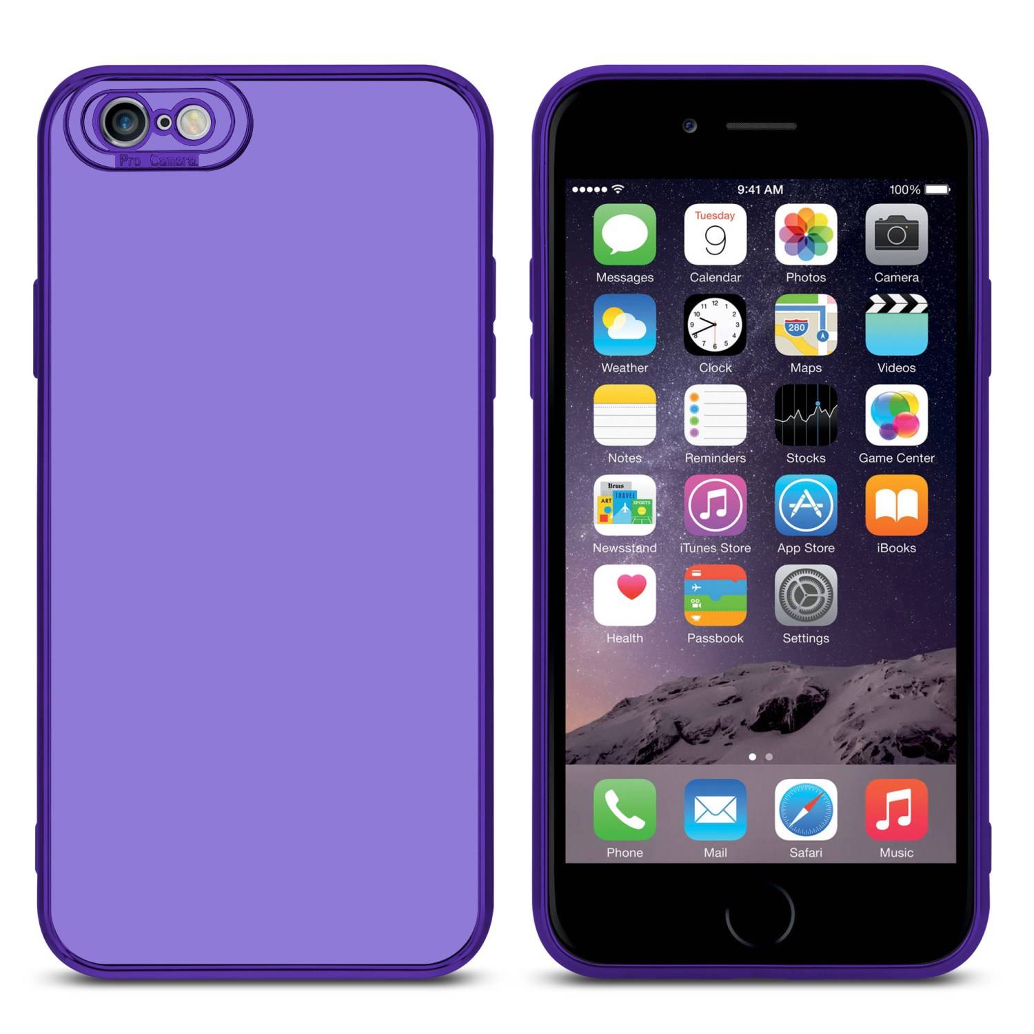 Cadorabo Hülle für Apple iPhone 6 / 6S Schutz Hülle in Lila Etui Handyhülle Cover Case TPU Kameraschutz