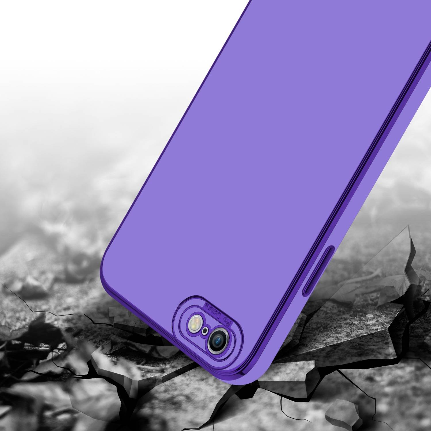 Cadorabo Hülle für Apple iPhone 6 / 6S Schutz Hülle in Lila Etui Handyhülle Cover Case TPU Kameraschutz