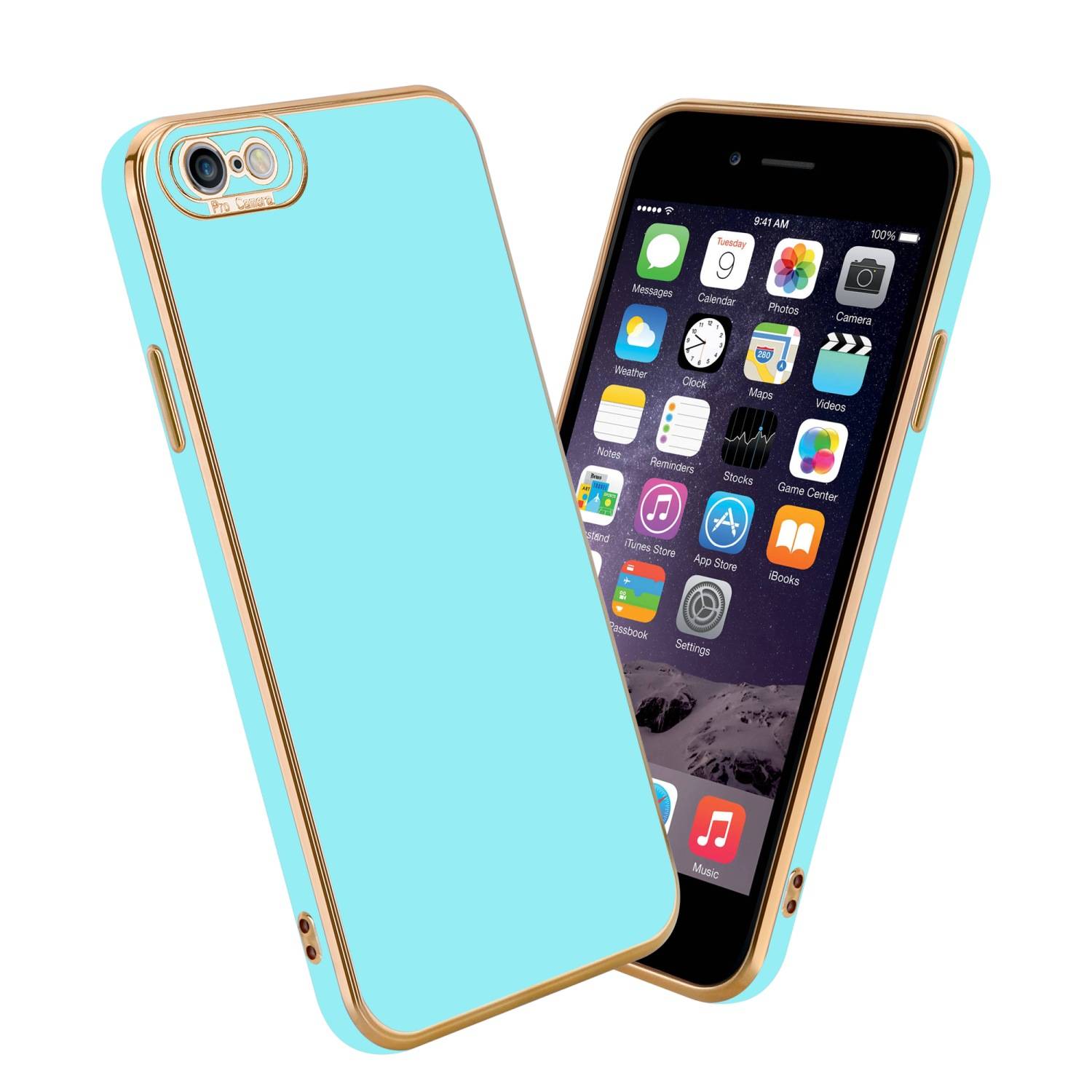 Cadorabo Hülle für Apple iPhone 6 / 6S Schutz Hülle in Türkis Etui Handyhülle Cover Case TPU Kameraschutz