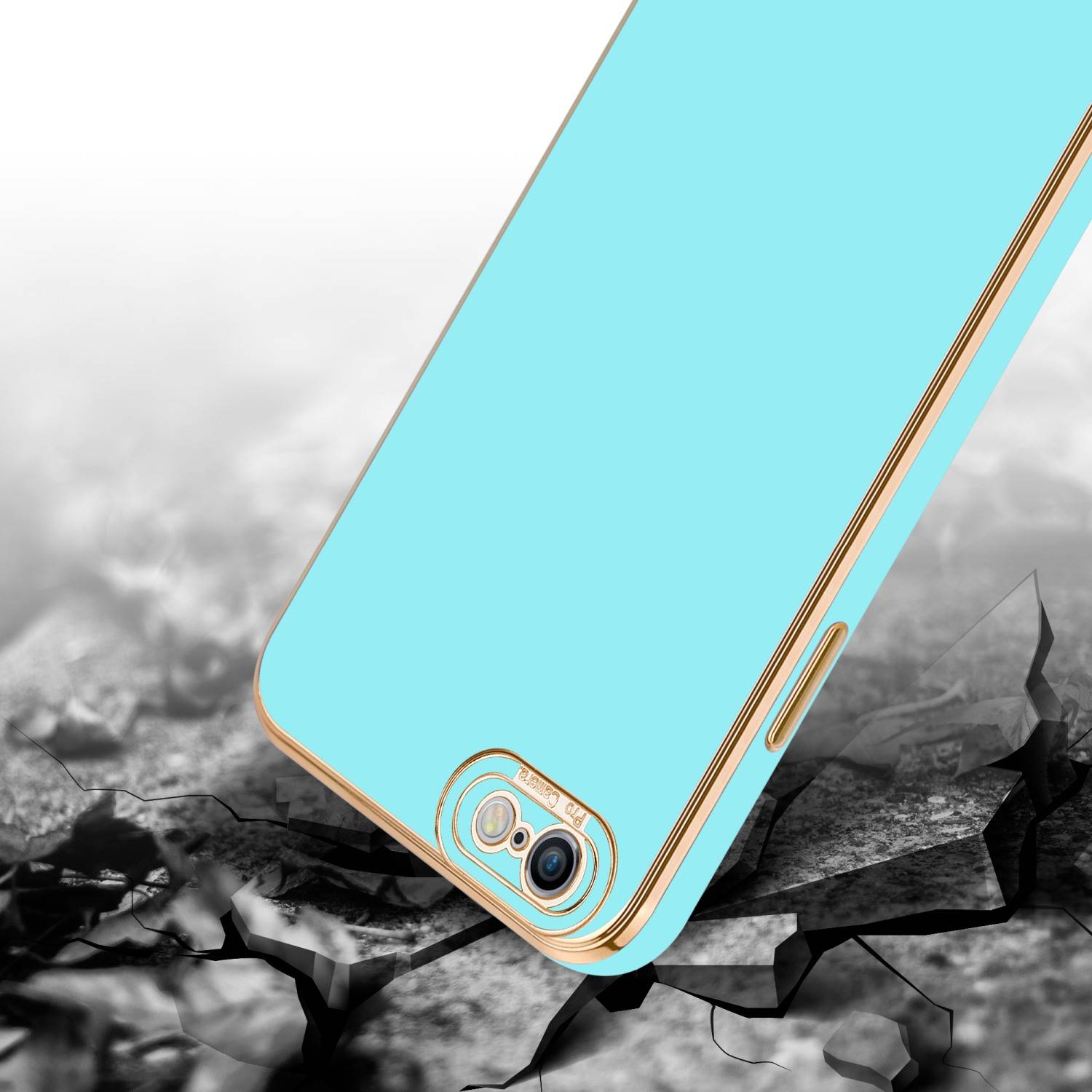 Cadorabo Hülle für Apple iPhone 6 / 6S Schutz Hülle in Türkis Etui Handyhülle Cover Case TPU Kameraschutz
