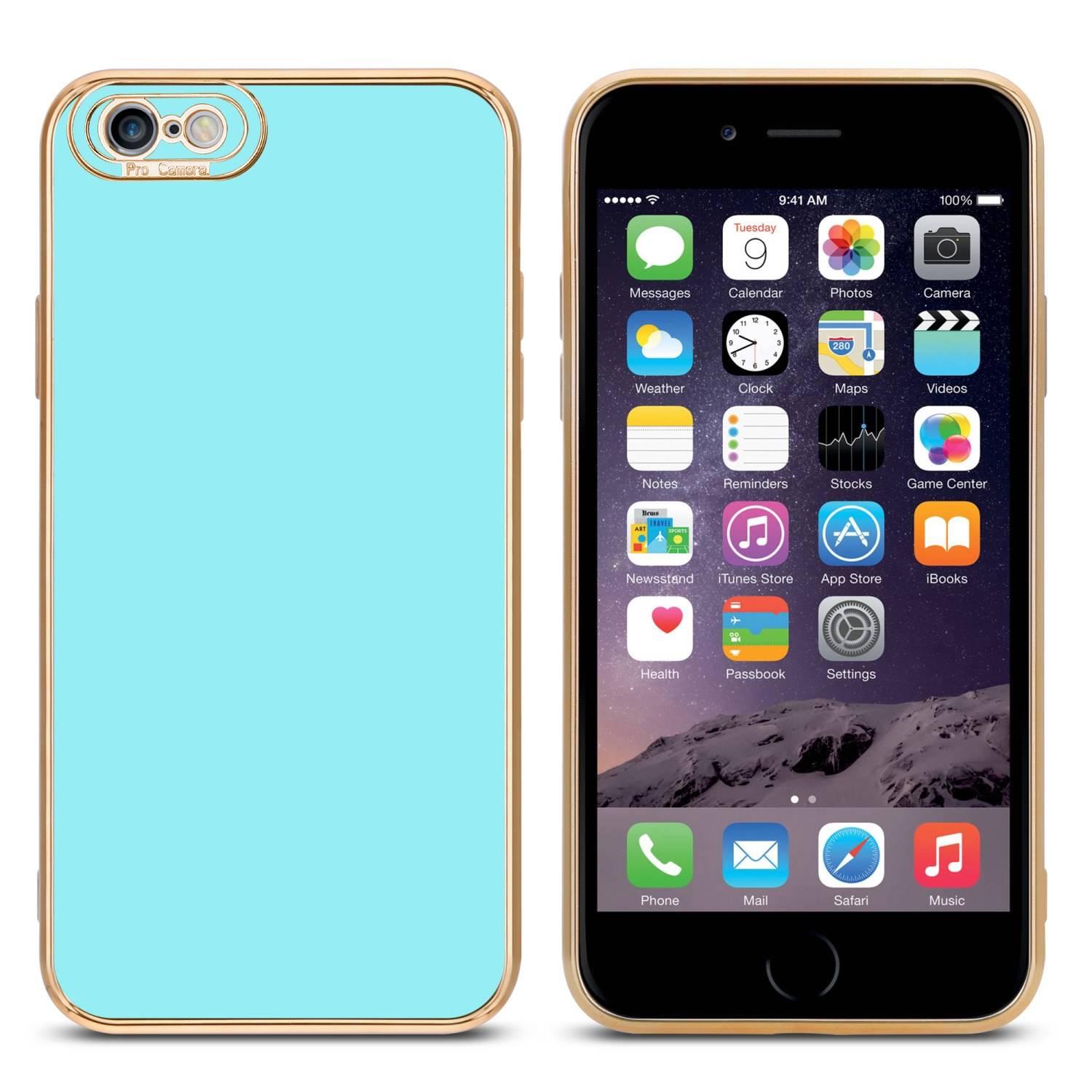 Cadorabo Hülle für Apple iPhone 6 / 6S Schutz Hülle in Türkis Etui Handyhülle Cover Case TPU Kameraschutz