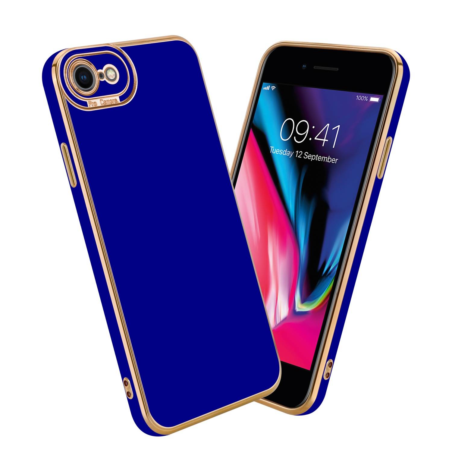 Cadorabo Hülle für Apple iPhone 7 / 7S / 8 / SE 2020 Schutz Hülle in Blau Etui Handyhülle Cover Case TPU Kameraschutz