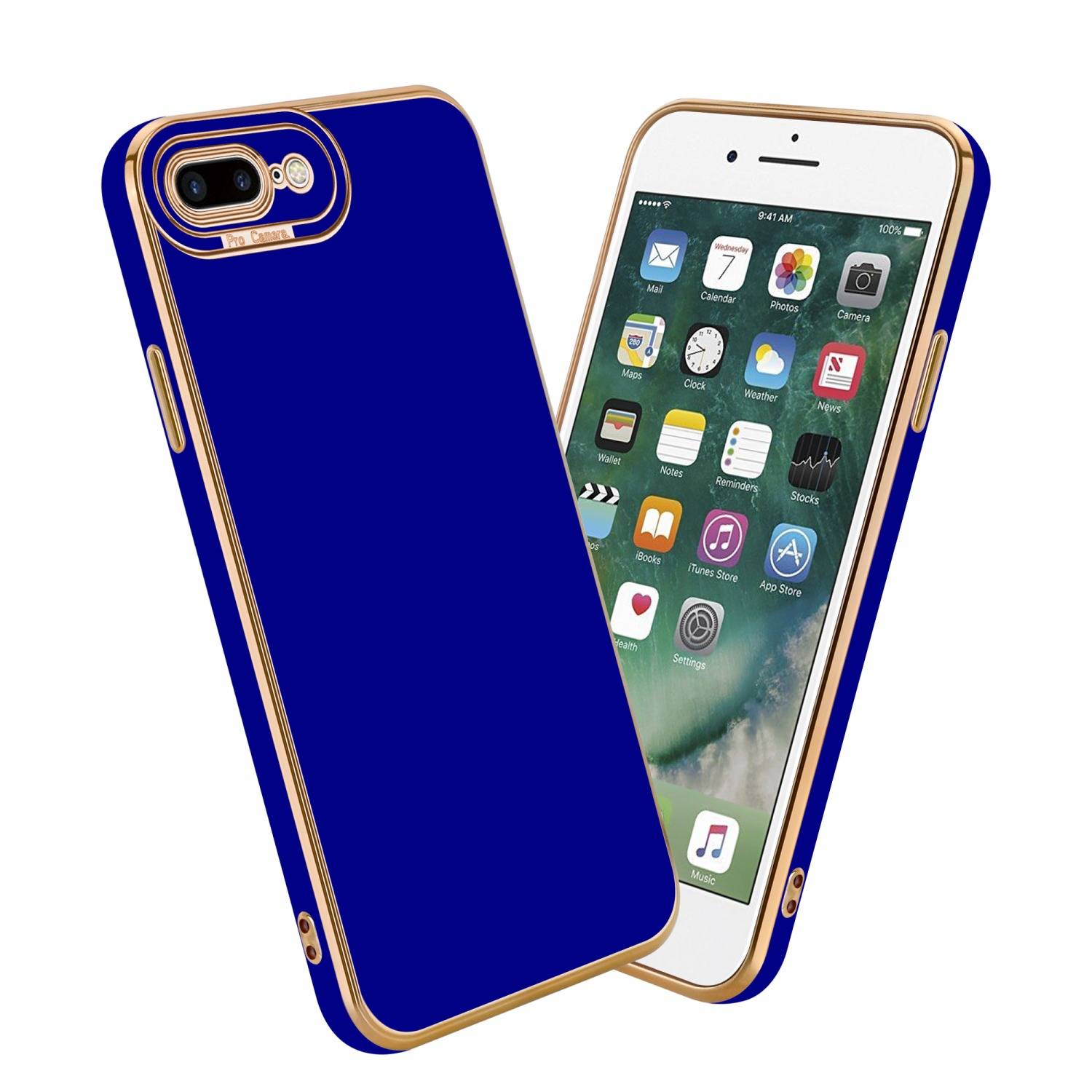 Cadorabo Hülle für Apple iPhone 7 PLUS / 7S PLUS / 8 PLUS Schutz Hülle in Blau Etui Handyhülle Cover Case TPU
