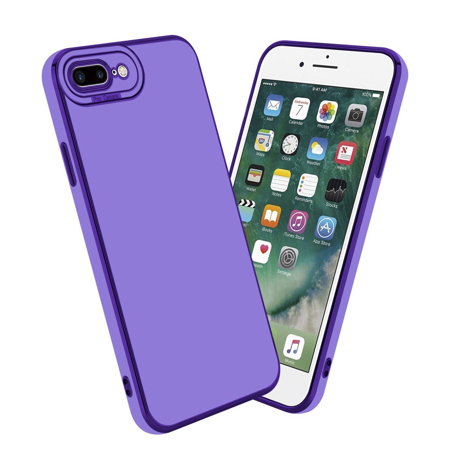 Cadorabo Hülle für Apple iPhone 7 PLUS / 7S PLUS / 8 PLUS Schutz Hülle in Lila Etui Handyhülle Cover Case TPU