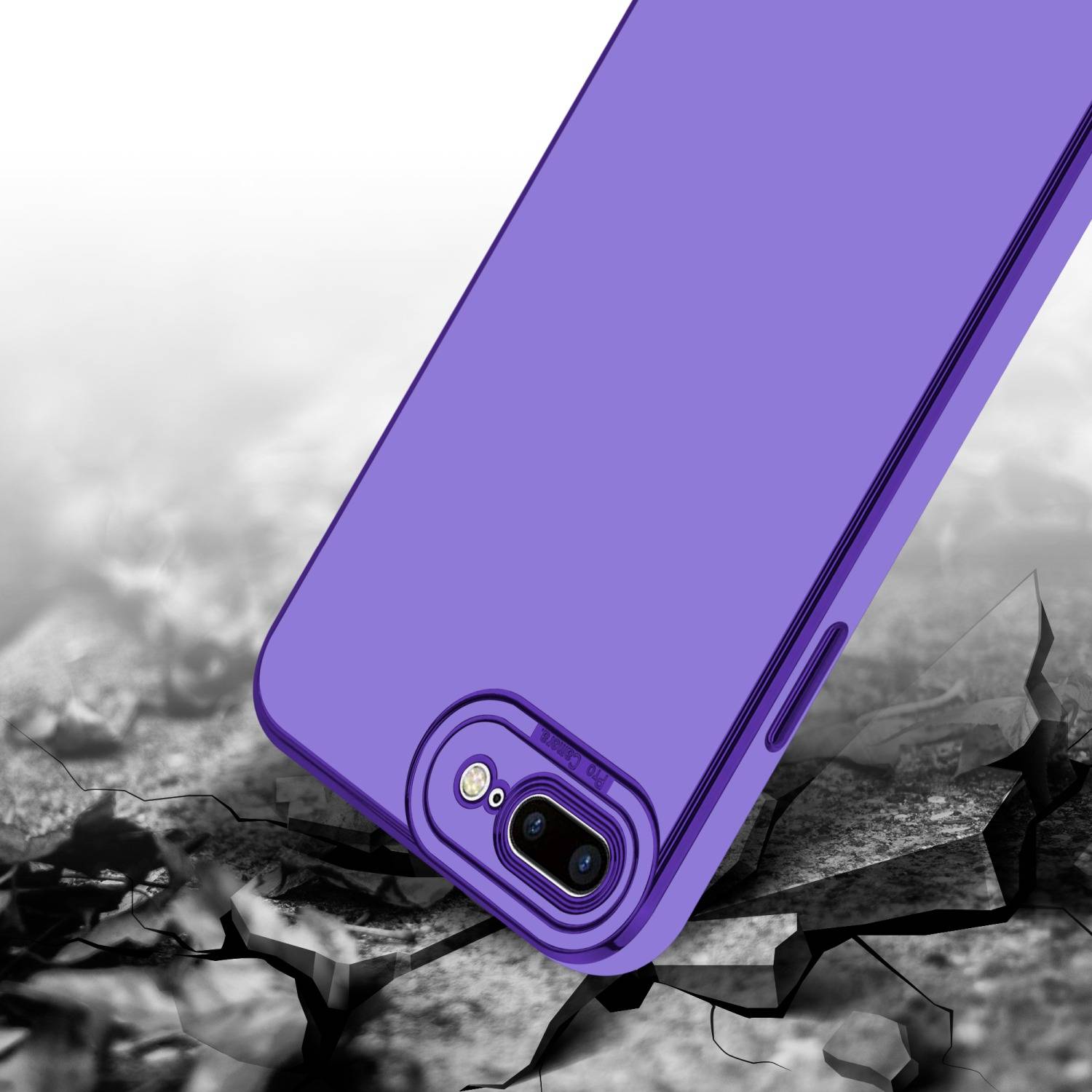 Cadorabo Hülle für Apple iPhone 7 PLUS / 7S PLUS / 8 PLUS Schutz Hülle in Lila Etui Handyhülle Cover Case TPU