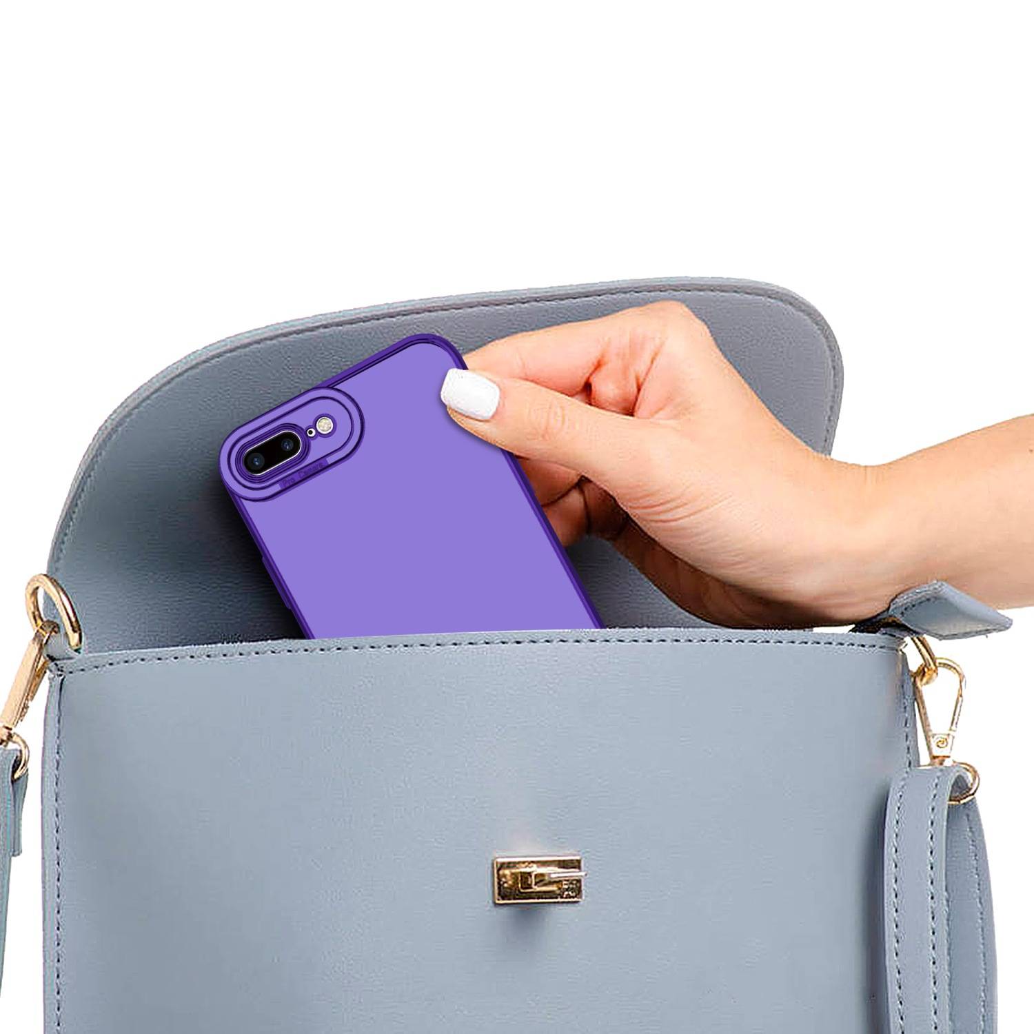 Cadorabo Hülle für Apple iPhone 7 PLUS / 7S PLUS / 8 PLUS Schutz Hülle in Lila Etui Handyhülle Cover Case TPU