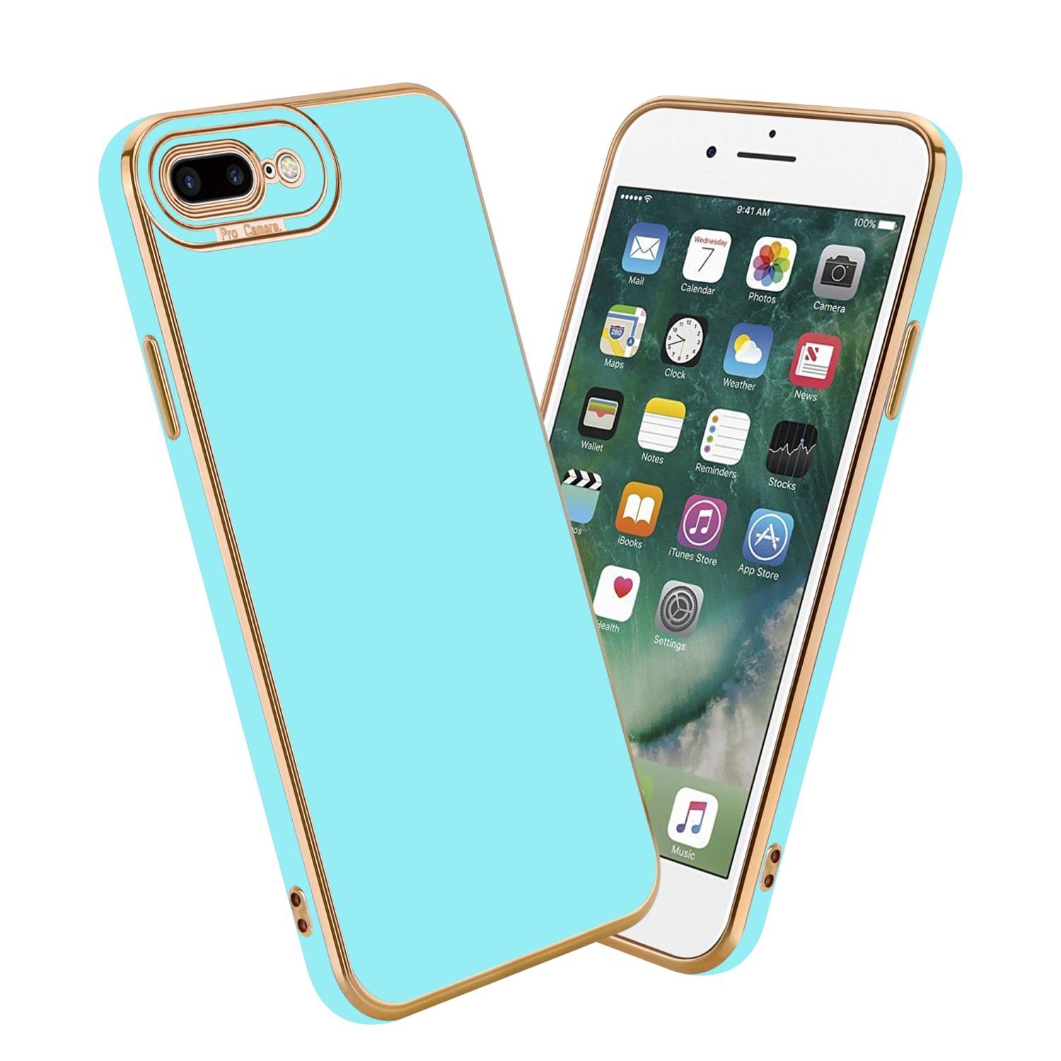Cadorabo Hülle für Apple iPhone 7 PLUS / 7S PLUS / 8 PLUS Schutz Hülle in Türkis Etui Handyhülle Cover Case TPU