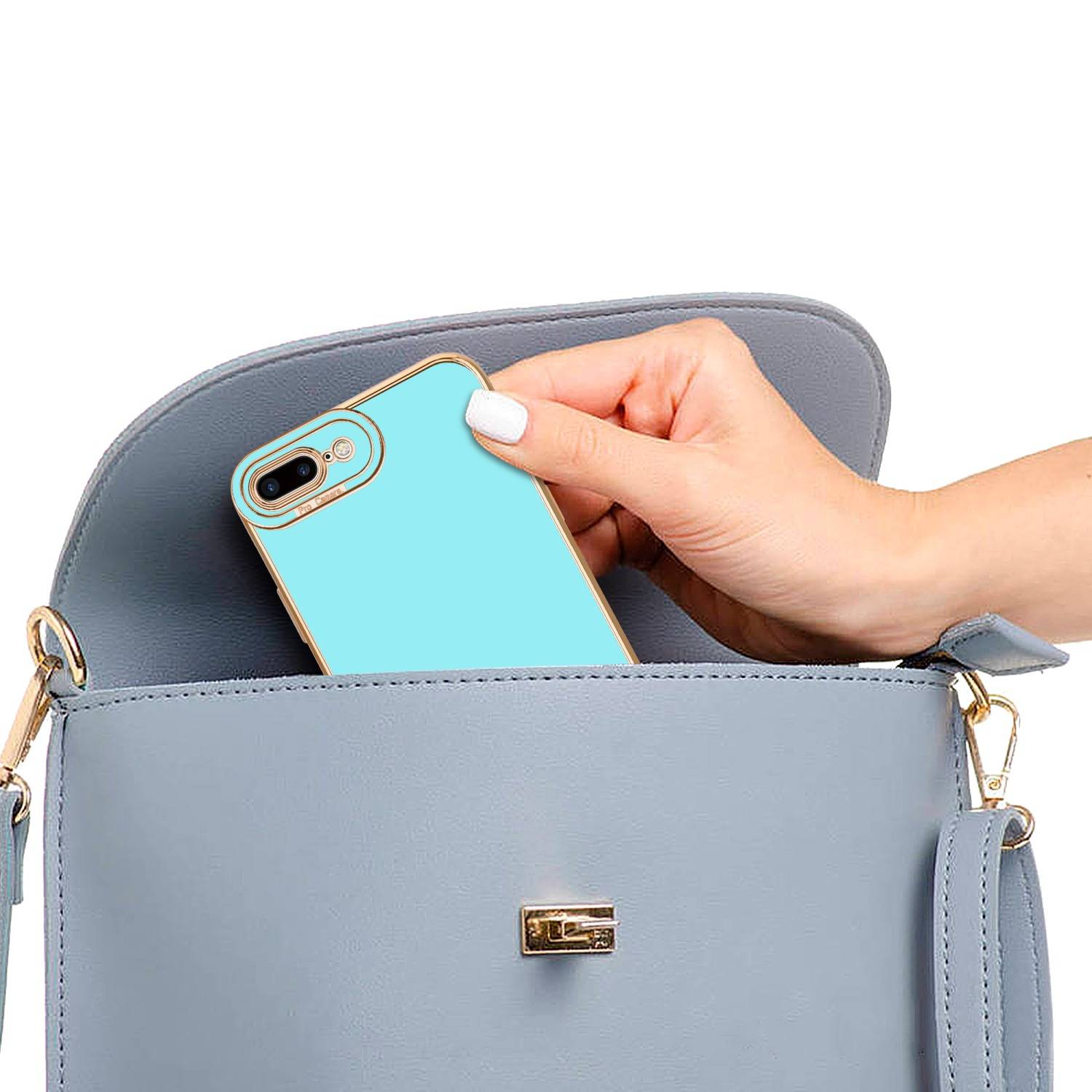 Cadorabo Hülle für Apple iPhone 7 PLUS / 7S PLUS / 8 PLUS Schutz Hülle in Türkis Etui Handyhülle Cover Case TPU
