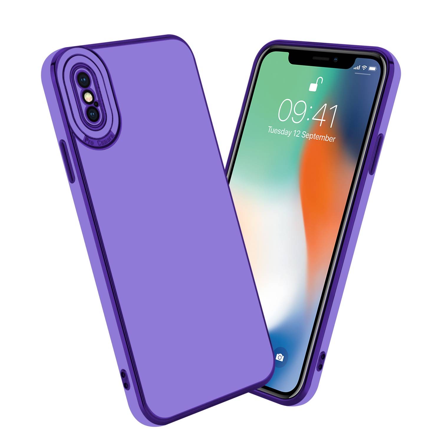 Cadorabo Hülle für Apple iPhone X / XS Schutz Hülle in Lila Etui Handyhülle Cover Case TPU Kameraschutz