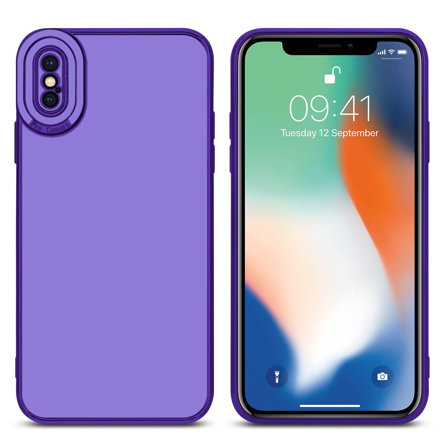 Cadorabo Hülle für Apple iPhone X / XS Schutz Hülle in Lila Etui Handyhülle Cover Case TPU Kameraschutz