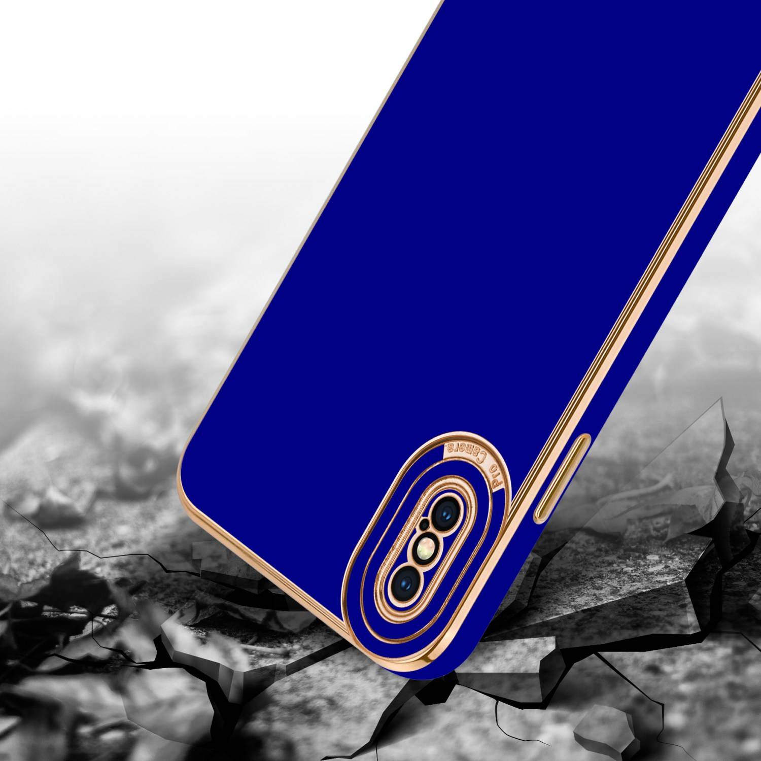 Cadorabo Hülle für Apple iPhone XS MAX Schutz Hülle in Blau Etui Handyhülle Cover Case TPU Kameraschutz