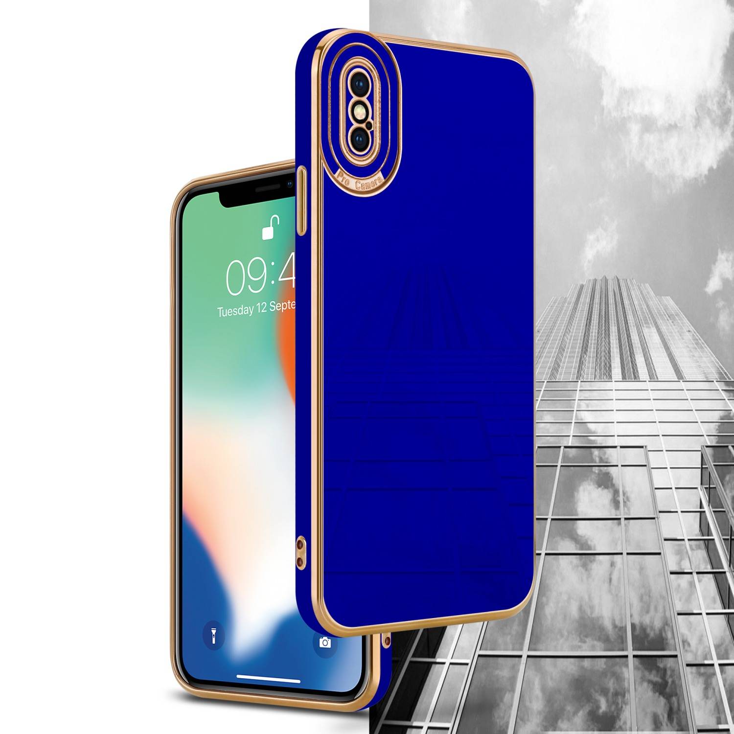 Cadorabo Hülle für Apple iPhone XS MAX Schutz Hülle in Blau Etui Handyhülle Cover Case TPU Kameraschutz