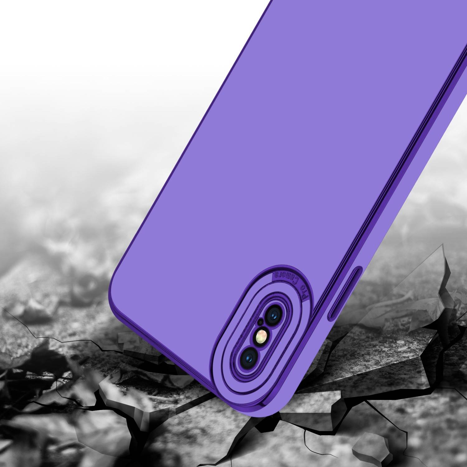 Cadorabo Hülle für Apple iPhone XS MAX Schutz Hülle in Lila Etui Handyhülle Cover Case TPU Kameraschutz