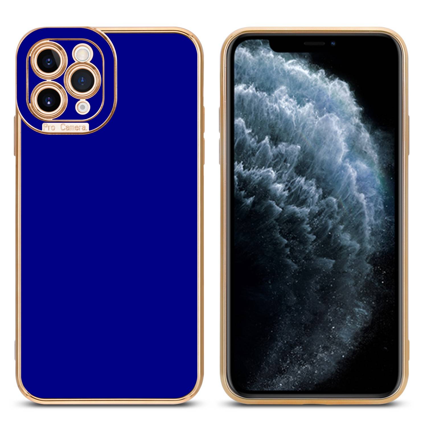 Cadorabo Hülle für Apple iPhone 11 PRO Schutz Hülle in Blau Etui Handyhülle Cover Case TPU Kameraschutz