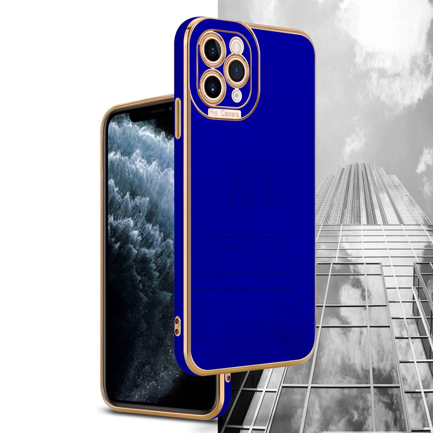 Cadorabo Hülle für Apple iPhone 11 PRO Schutz Hülle in Blau Etui Handyhülle Cover Case TPU Kameraschutz