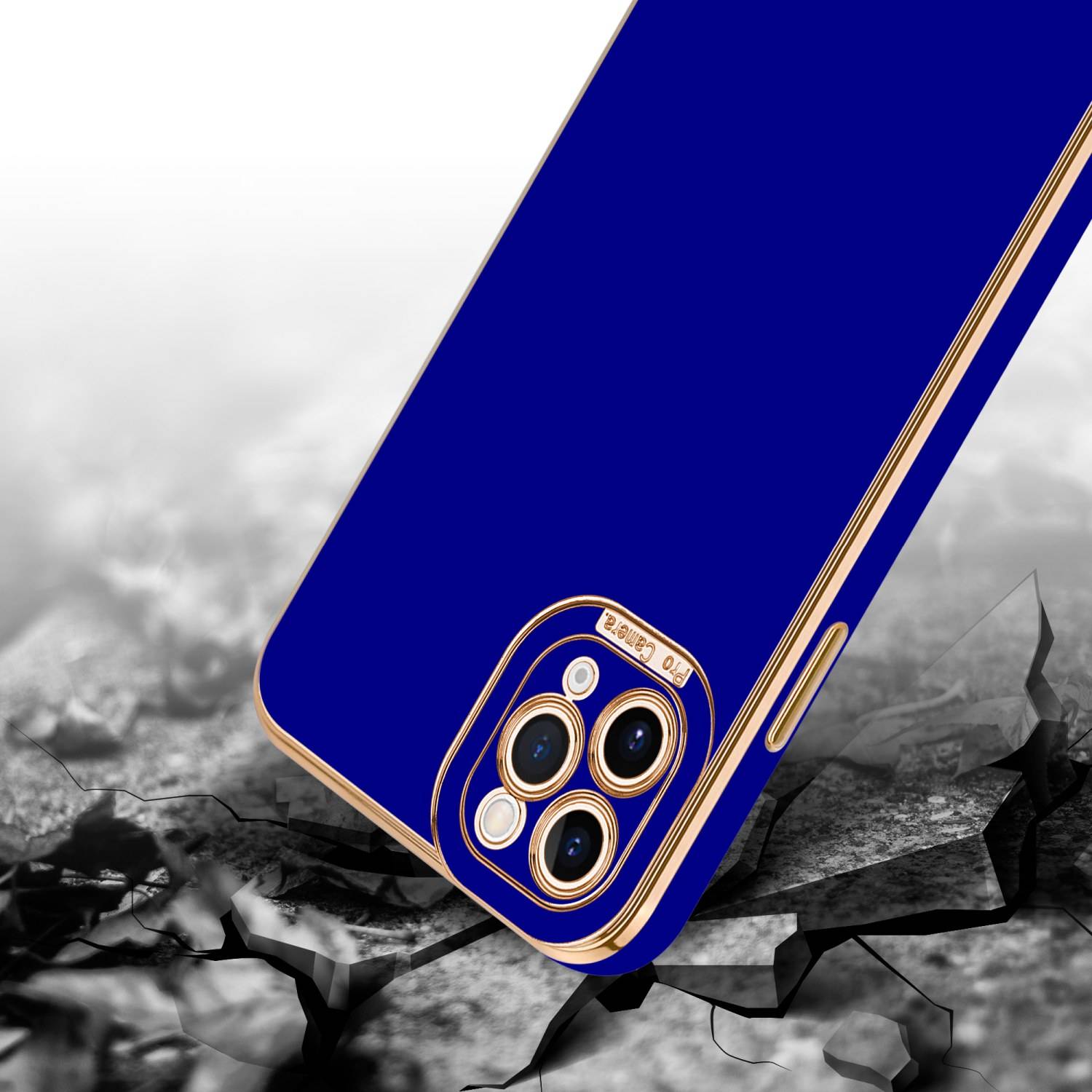 Cadorabo Hülle für Apple iPhone 11 PRO MAX Schutz Hülle in Blau Etui Handyhülle Cover Case TPU Kameraschutz