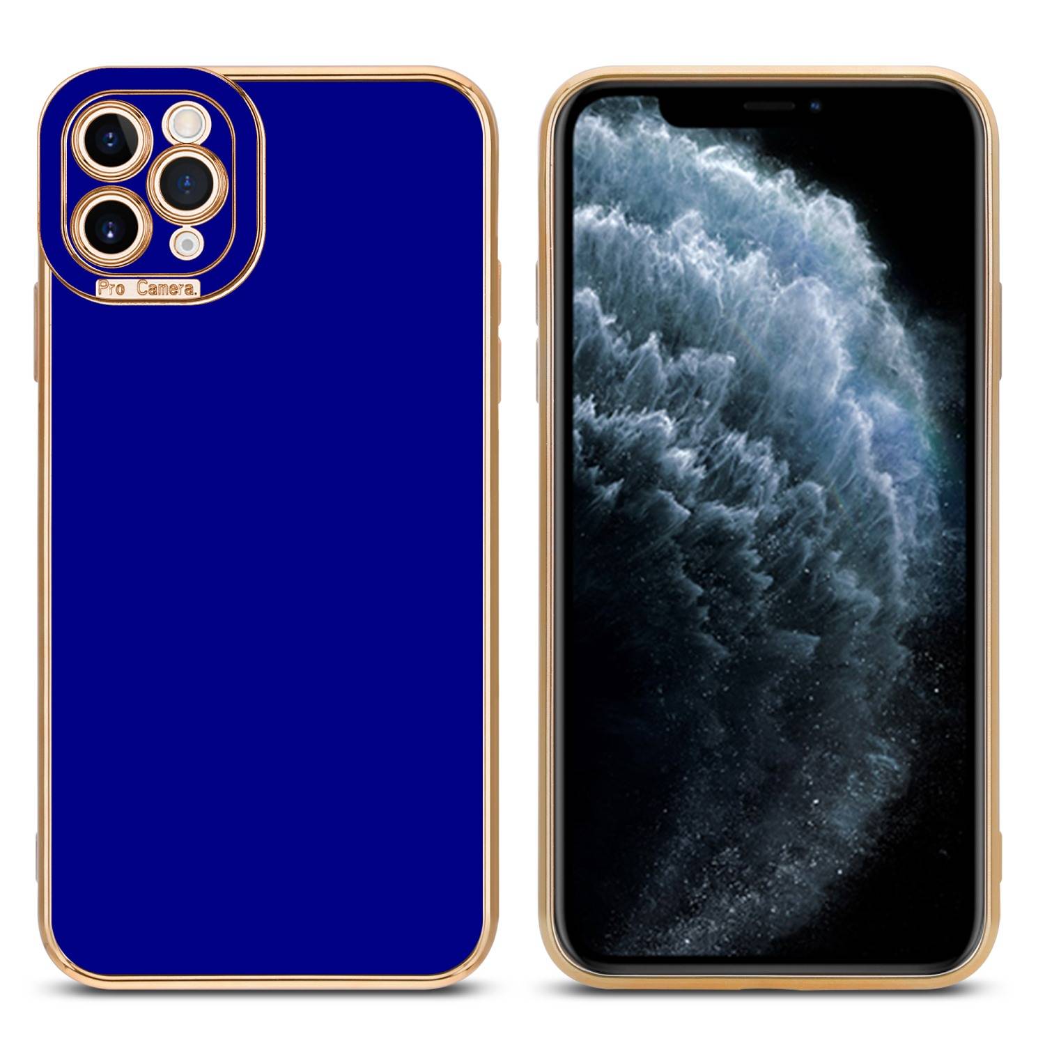 Cadorabo Hülle für Apple iPhone 11 PRO MAX Schutz Hülle in Blau Etui Handyhülle Cover Case TPU Kameraschutz
