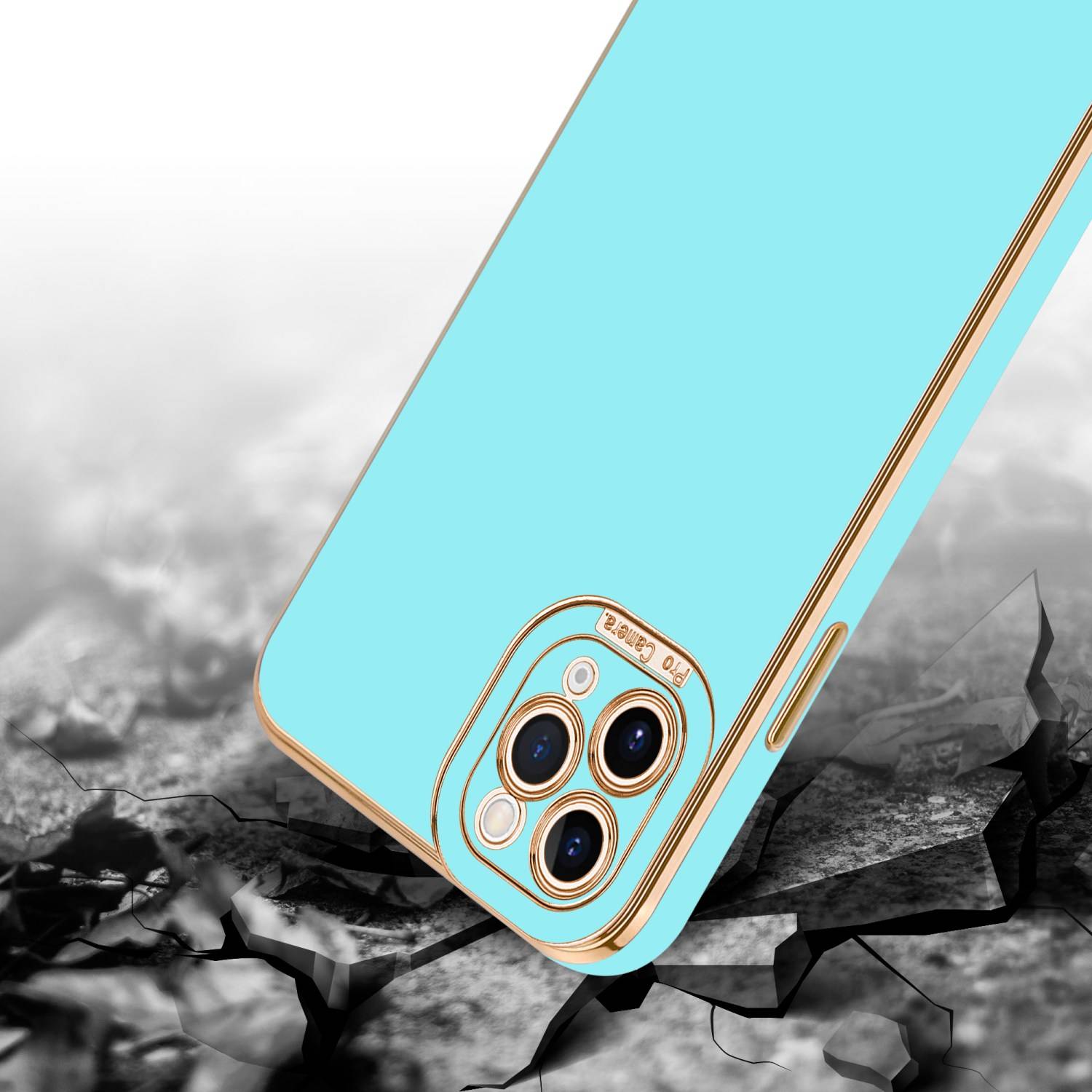 Cadorabo Hülle für Apple iPhone 11 PRO MAX Schutz Hülle in Türkis Etui Handyhülle Cover Case TPU Kameraschutz