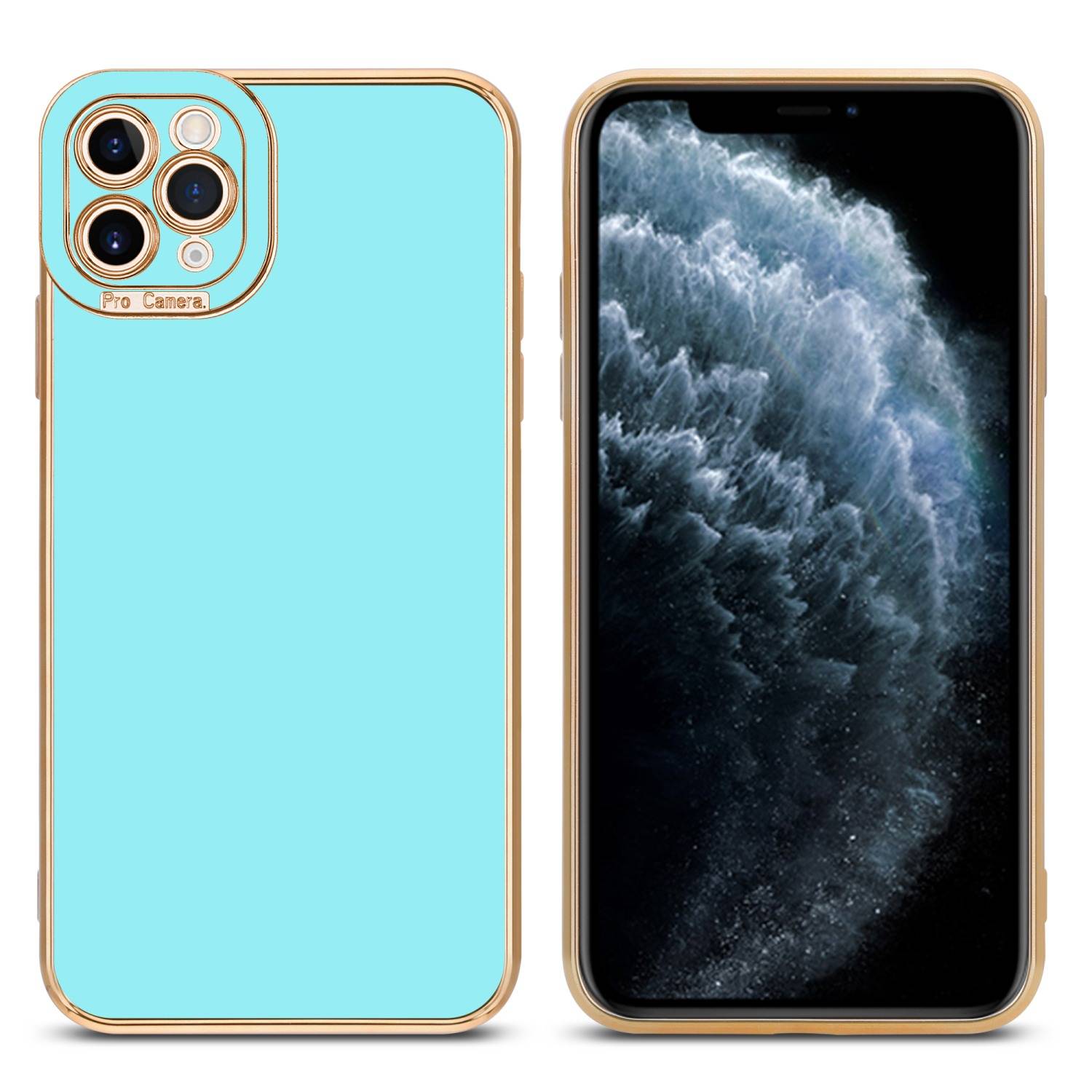 Cadorabo Hülle für Apple iPhone 11 PRO MAX Schutz Hülle in Türkis Etui Handyhülle Cover Case TPU Kameraschutz