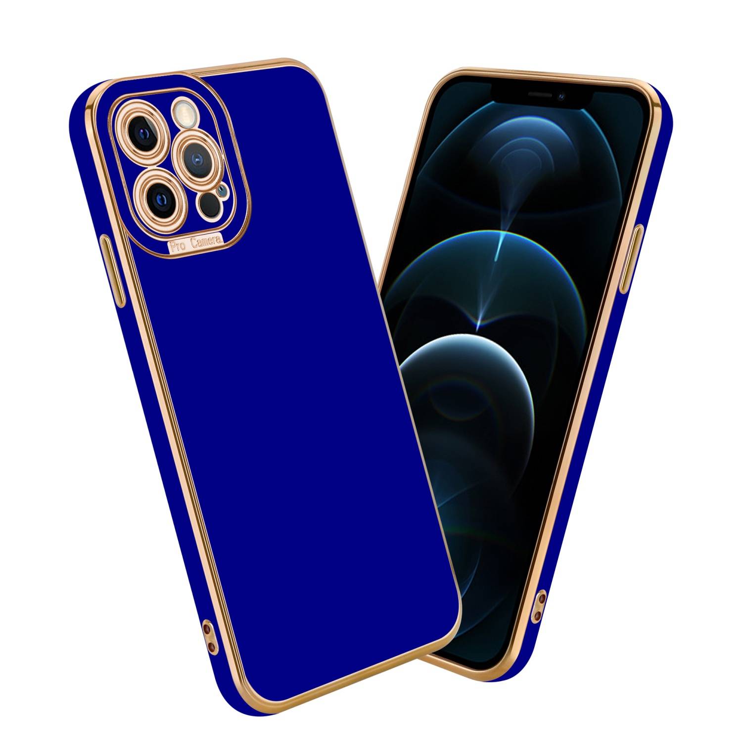 Cadorabo Hülle für Apple iPhone 12 PRO MAX Schutz Hülle in Blau Etui Handyhülle Cover Case TPU Kameraschutz