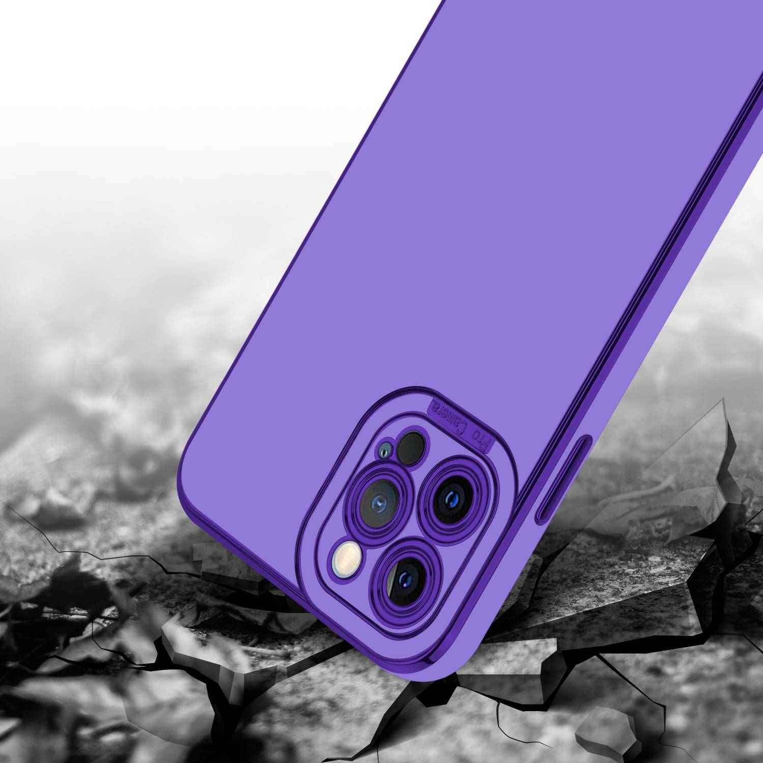 Cadorabo Hülle für Apple iPhone 12 PRO MAX Schutz Hülle in Lila Etui Handyhülle Cover Case TPU Kameraschutz