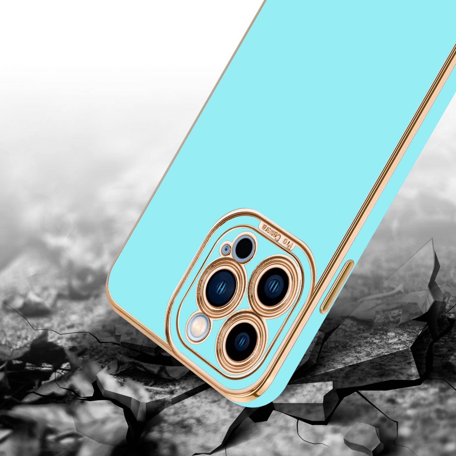 Cadorabo Hülle für Apple iPhone 13 PRO Schutz Hülle in Türkis Etui Handyhülle Cover Case TPU Kameraschutz