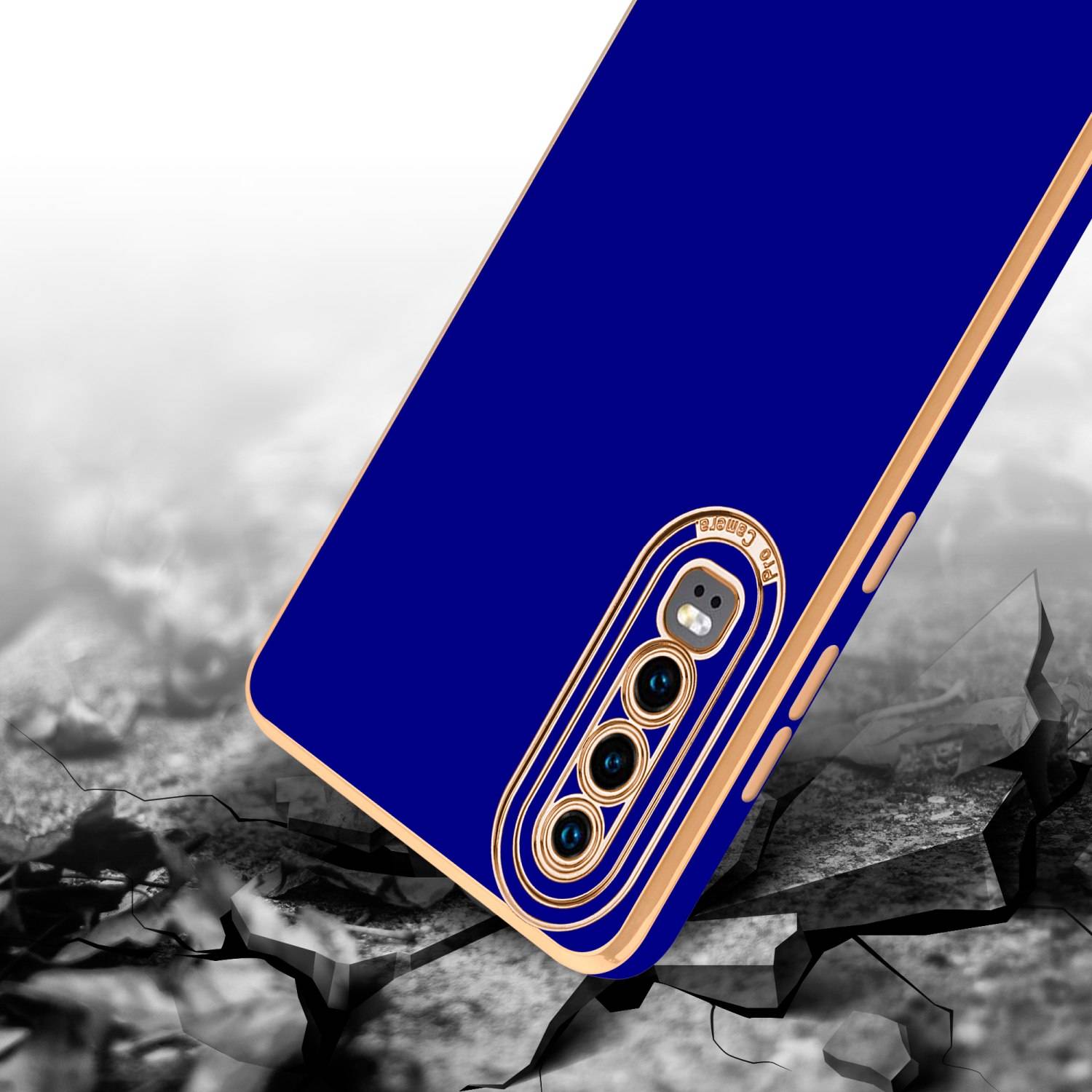Cadorabo Hülle für Huawei P30 Schutz Hülle in Blau Etui Handyhülle Cover Case TPU Kameraschutz