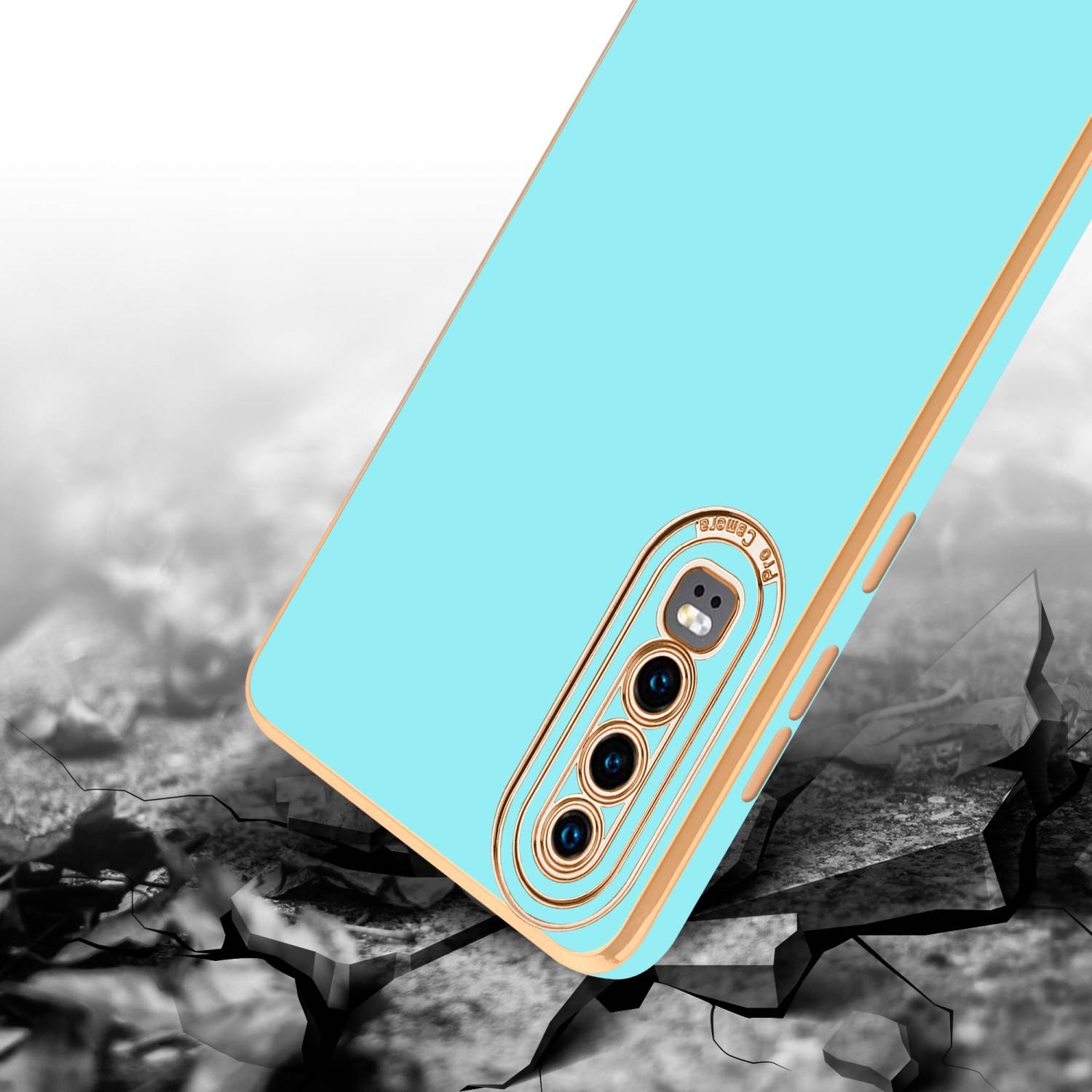 Cadorabo Hülle für Huawei P30 Schutz Hülle in Türkis Etui Handyhülle Cover Case TPU Kameraschutz
