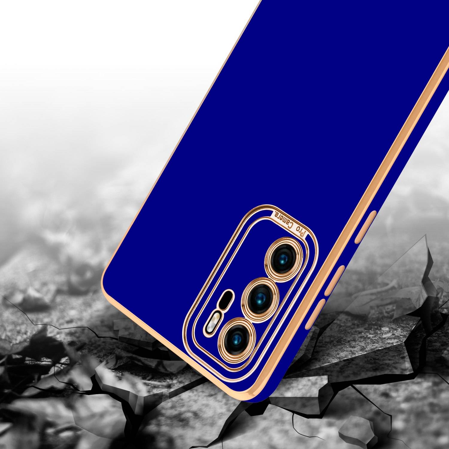 Cadorabo Hülle für Huawei P40 Schutz Hülle in Blau Etui Handyhülle Cover Case TPU Kameraschutz