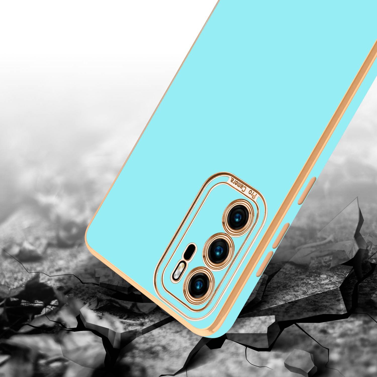 Cadorabo Hülle für Huawei P40 Schutz Hülle in Türkis Etui Handyhülle Cover Case TPU Kameraschutz