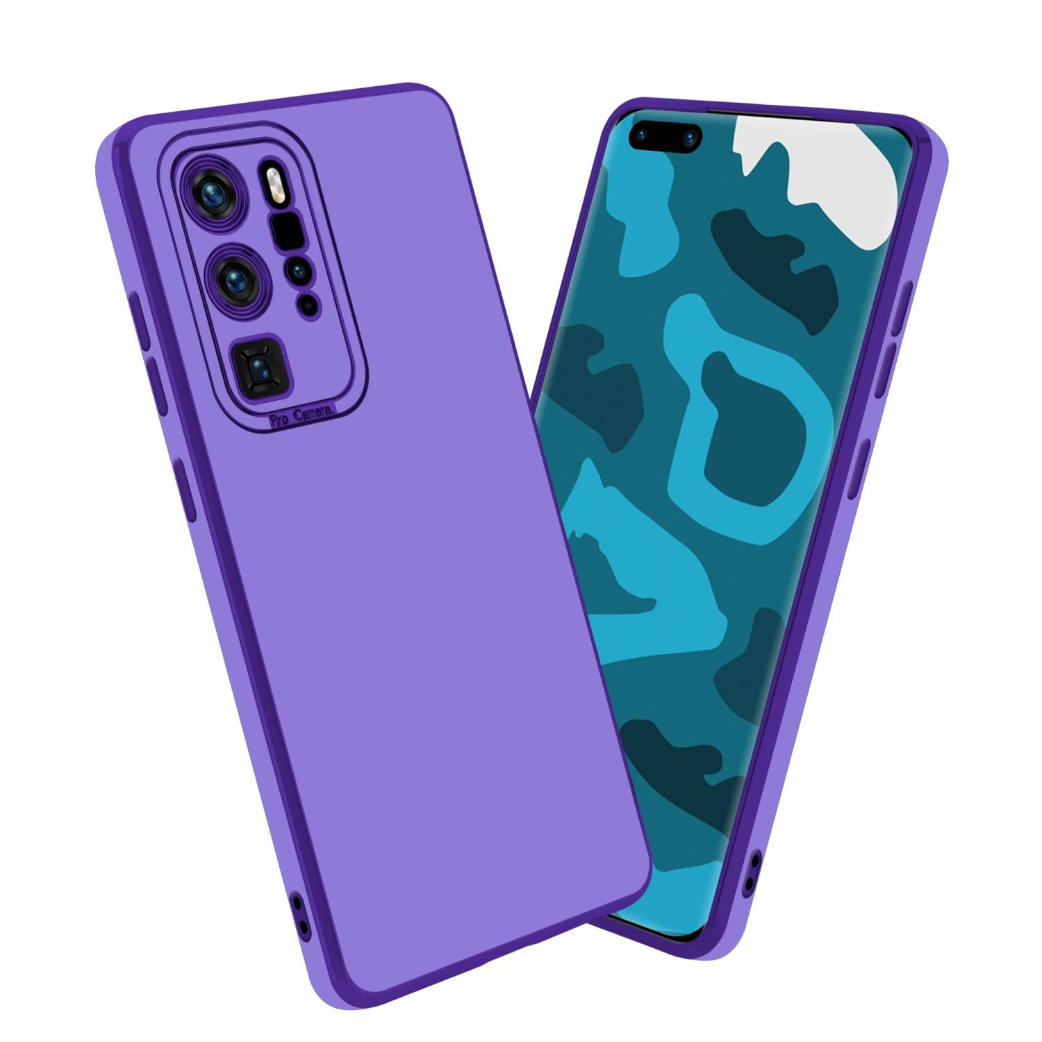 Cadorabo Hülle für Huawei P40 PRO / P40 PRO+ Schutz Hülle in Lila Etui Handyhülle Cover Case TPU Kameraschutz