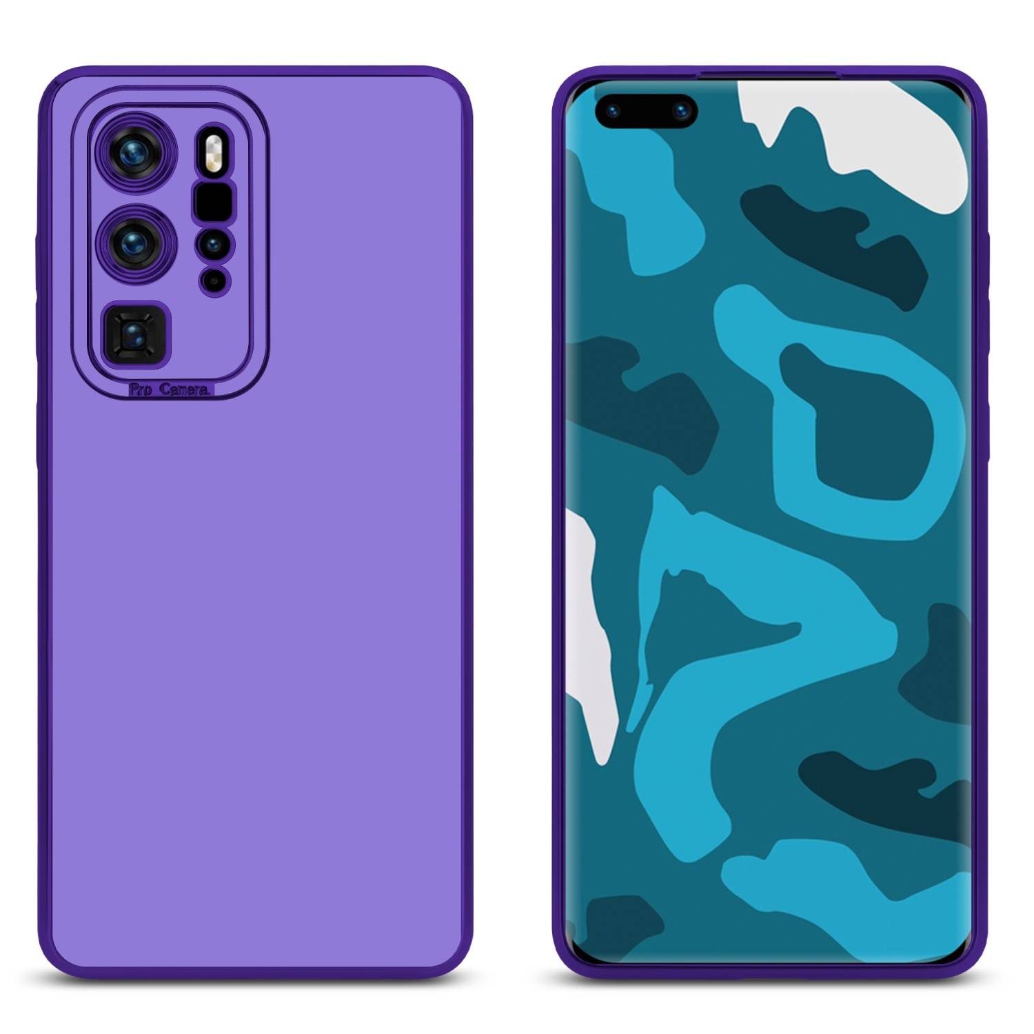 Cadorabo Hülle für Huawei P40 PRO / P40 PRO+ Schutz Hülle in Lila Etui Handyhülle Cover Case TPU Kameraschutz