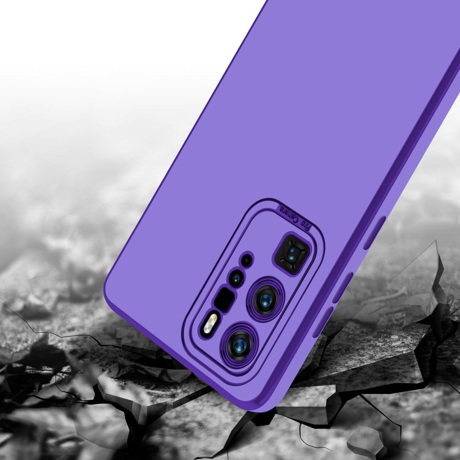 Cadorabo Hülle für Huawei P40 PRO / P40 PRO+ Schutz Hülle in Lila Etui Handyhülle Cover Case TPU Kameraschutz