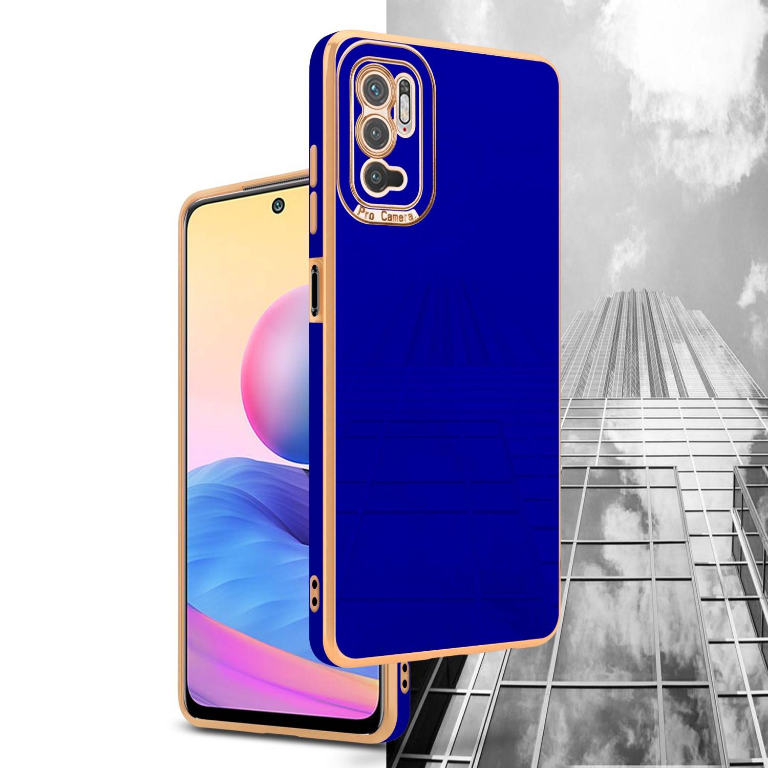 Cadorabo Hülle für Xiaomi RedMi NOTE 10 5G / POCO M3 PRO 5G Schutz Hülle in Blau Etui Handyhülle Cover Case TPU