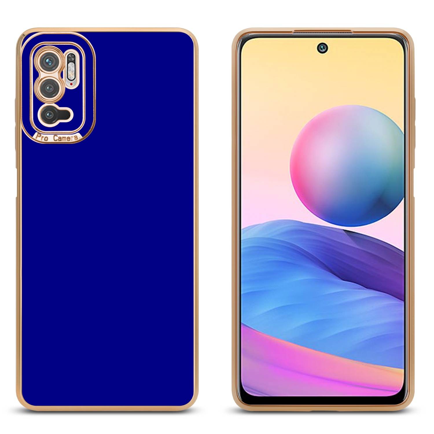 Cadorabo Hülle für Xiaomi RedMi NOTE 10 5G / POCO M3 PRO 5G Schutz Hülle in Blau Etui Handyhülle Cover Case TPU