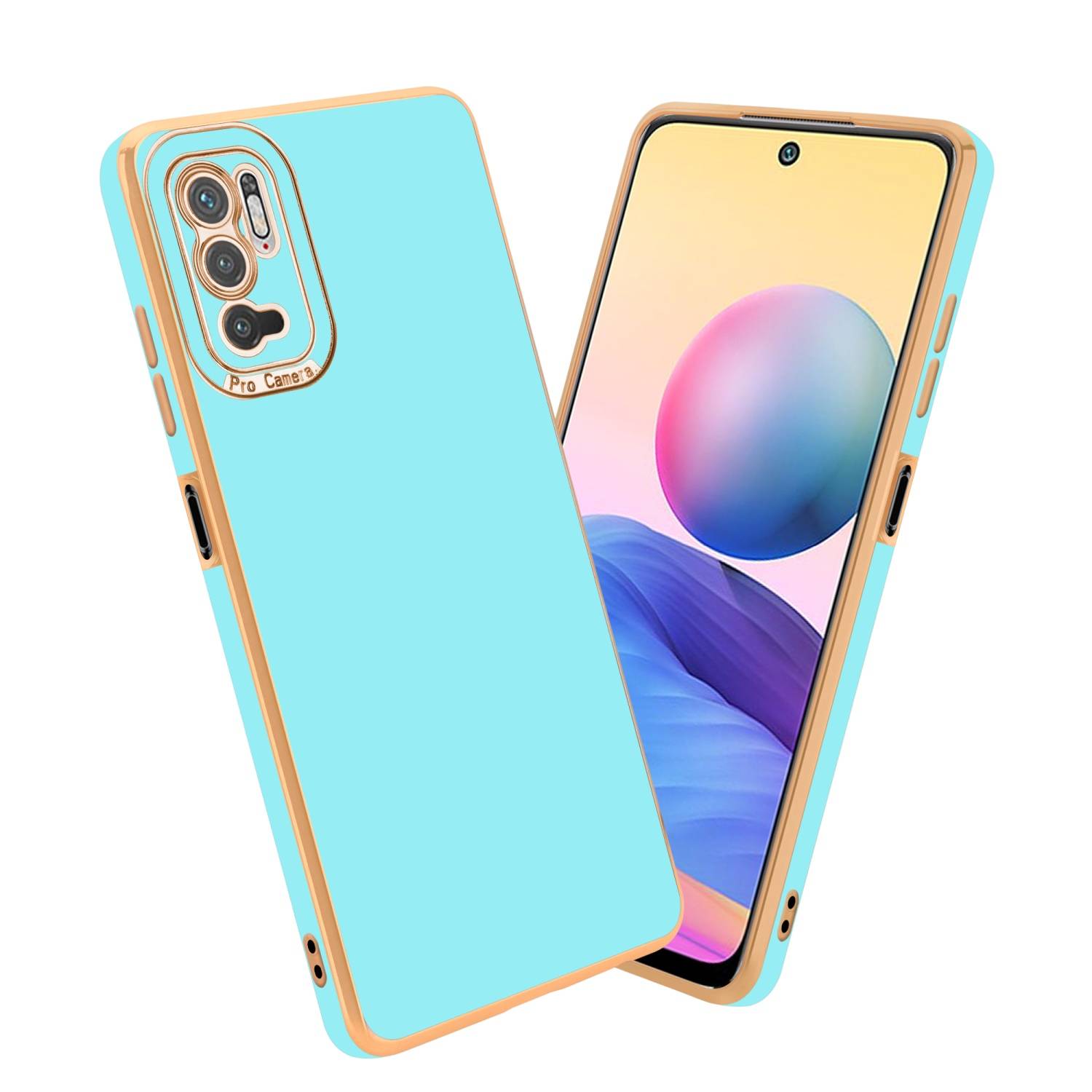 Cadorabo Hülle für Xiaomi RedMi NOTE 10 5G / POCO M3 PRO 5G Schutz Hülle in Türkis Etui Handyhülle Cover Case TPU