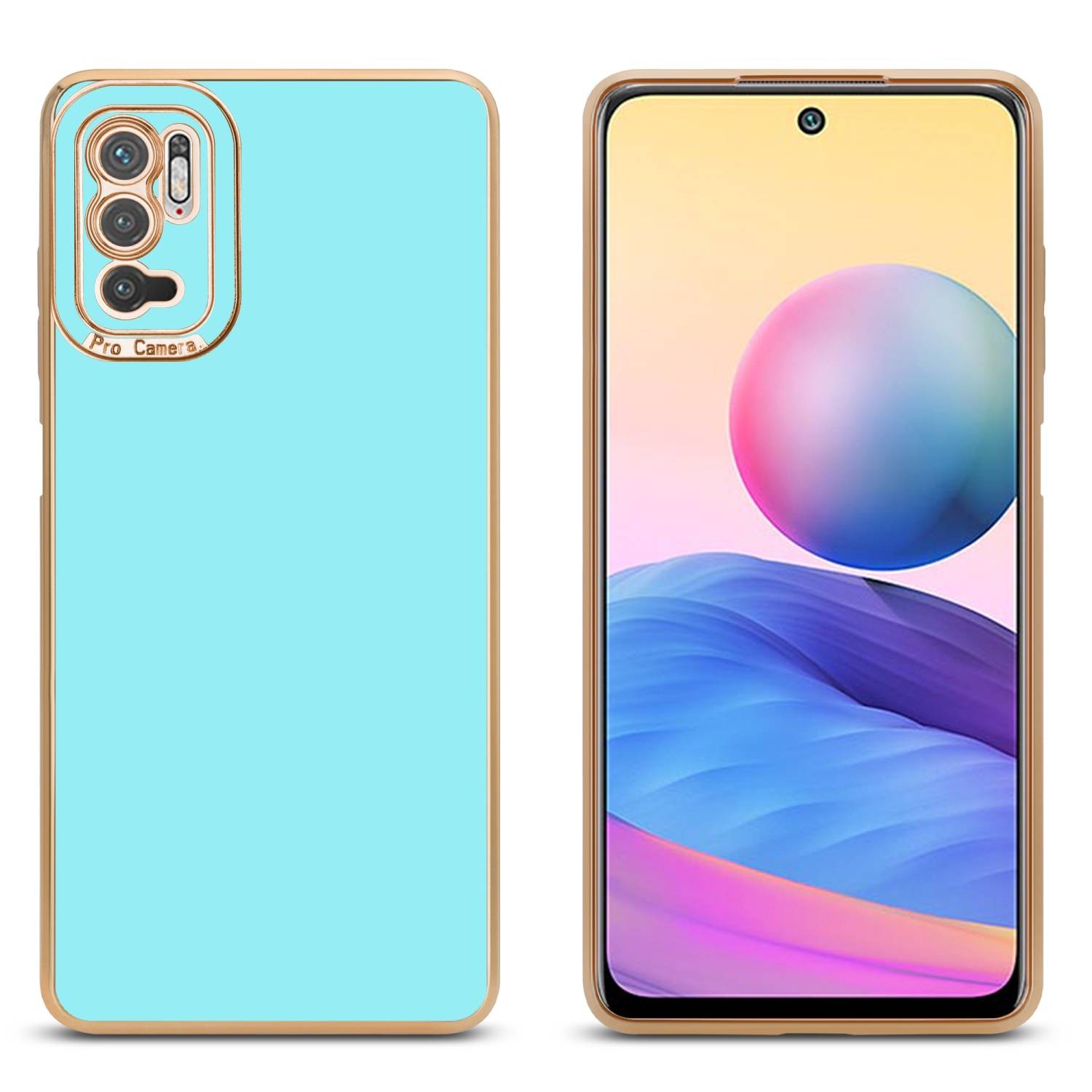 Cadorabo Hülle für Xiaomi RedMi NOTE 10 5G / POCO M3 PRO 5G Schutz Hülle in Türkis Etui Handyhülle Cover Case TPU
