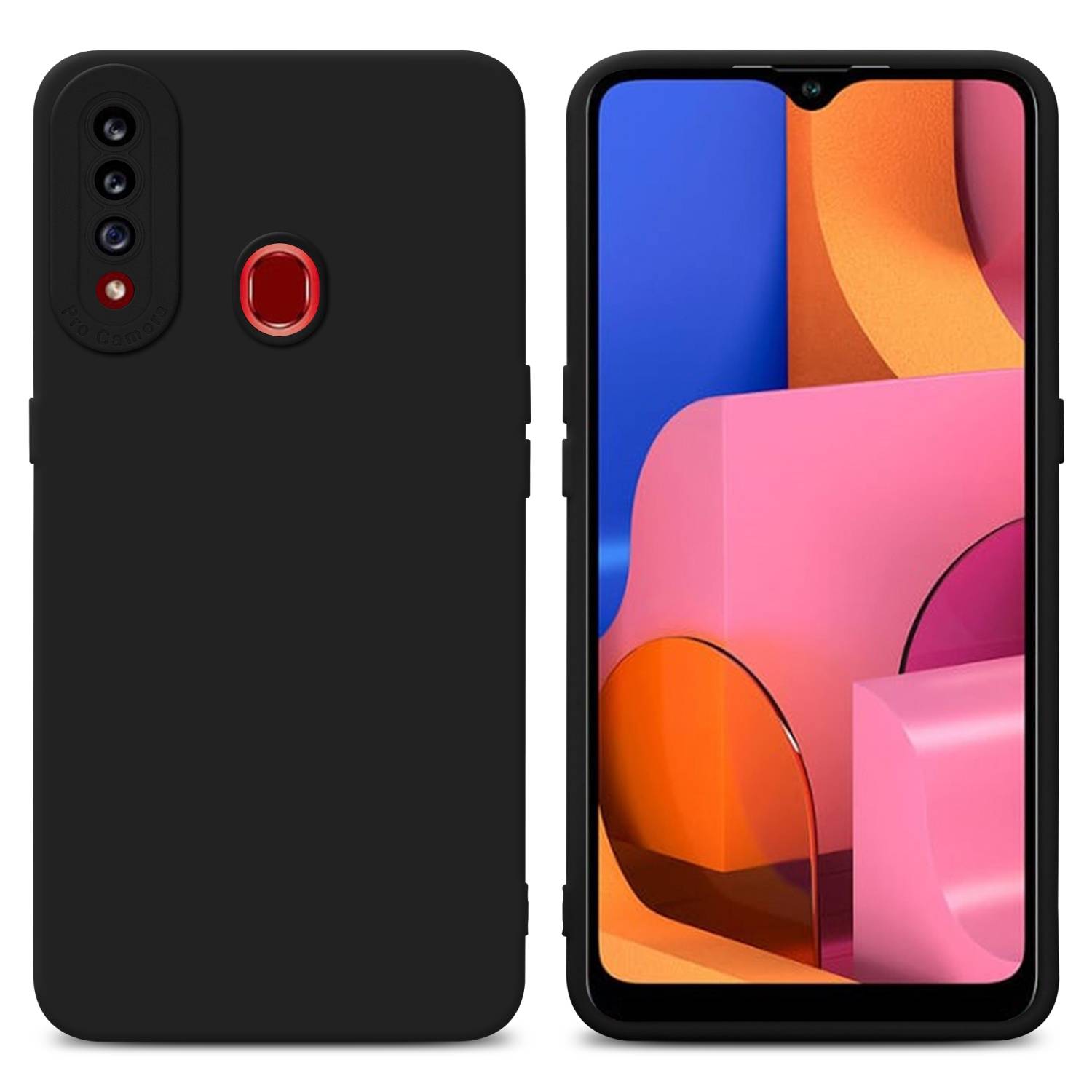 Cadorabo Hülle für Samsung Galaxy A21s Schutz Hülle in Schwarz TPU Silikon Etui Case Handyhülle