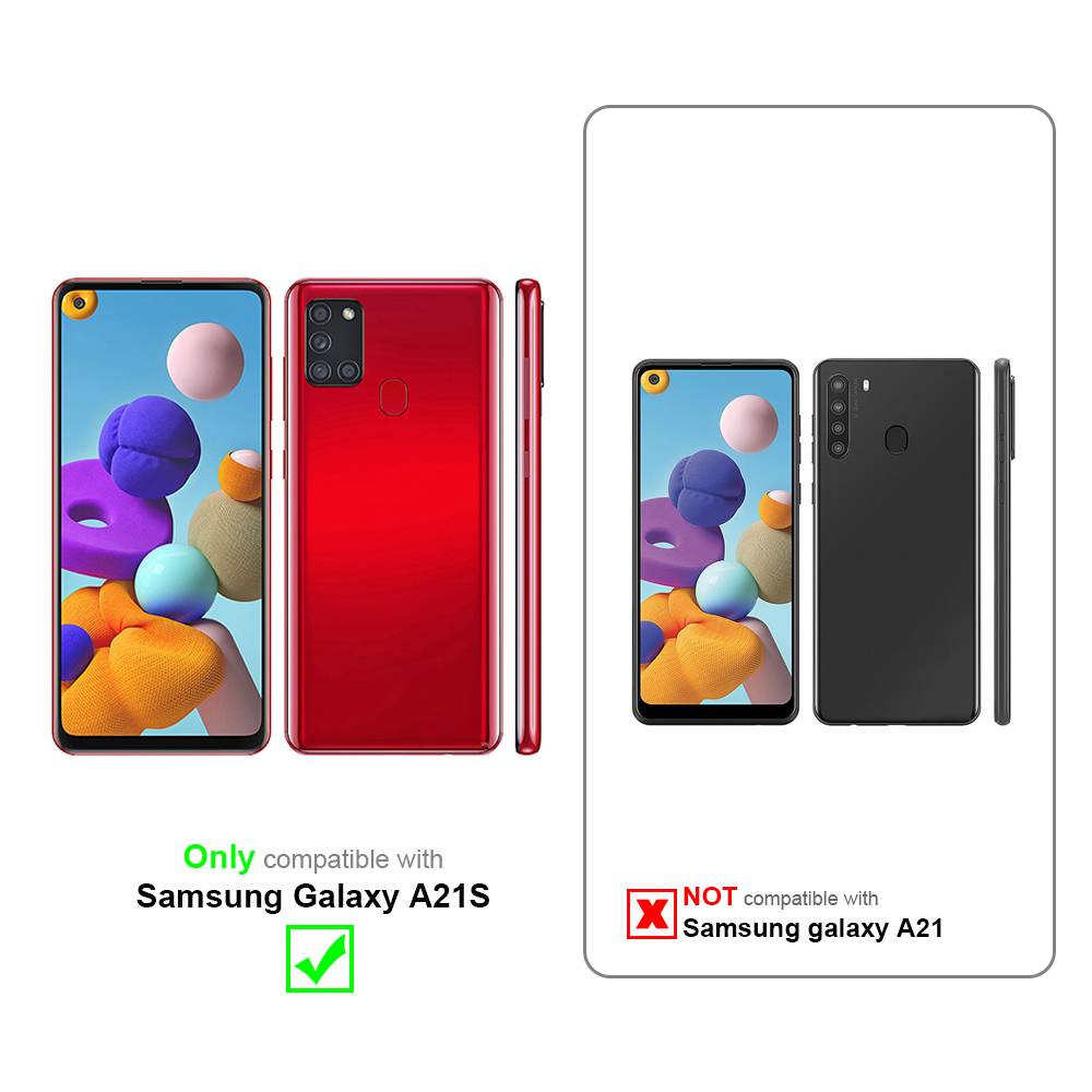 Cadorabo Hülle für Samsung Galaxy A21s Schutz Hülle in Schwarz TPU Silikon Etui Case Handyhülle