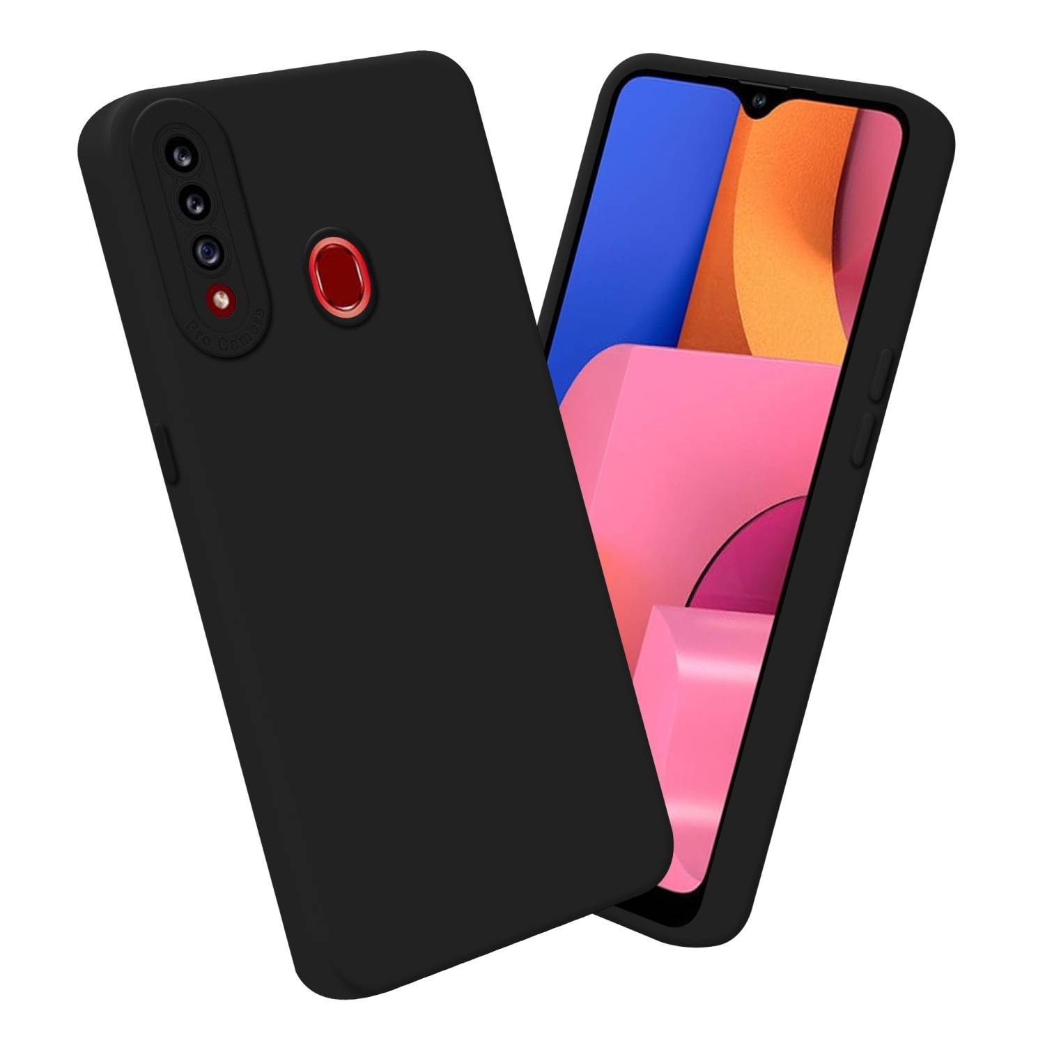 Cadorabo Hülle für Samsung Galaxy A21s Schutz Hülle in Schwarz TPU Silikon Etui Case Handyhülle