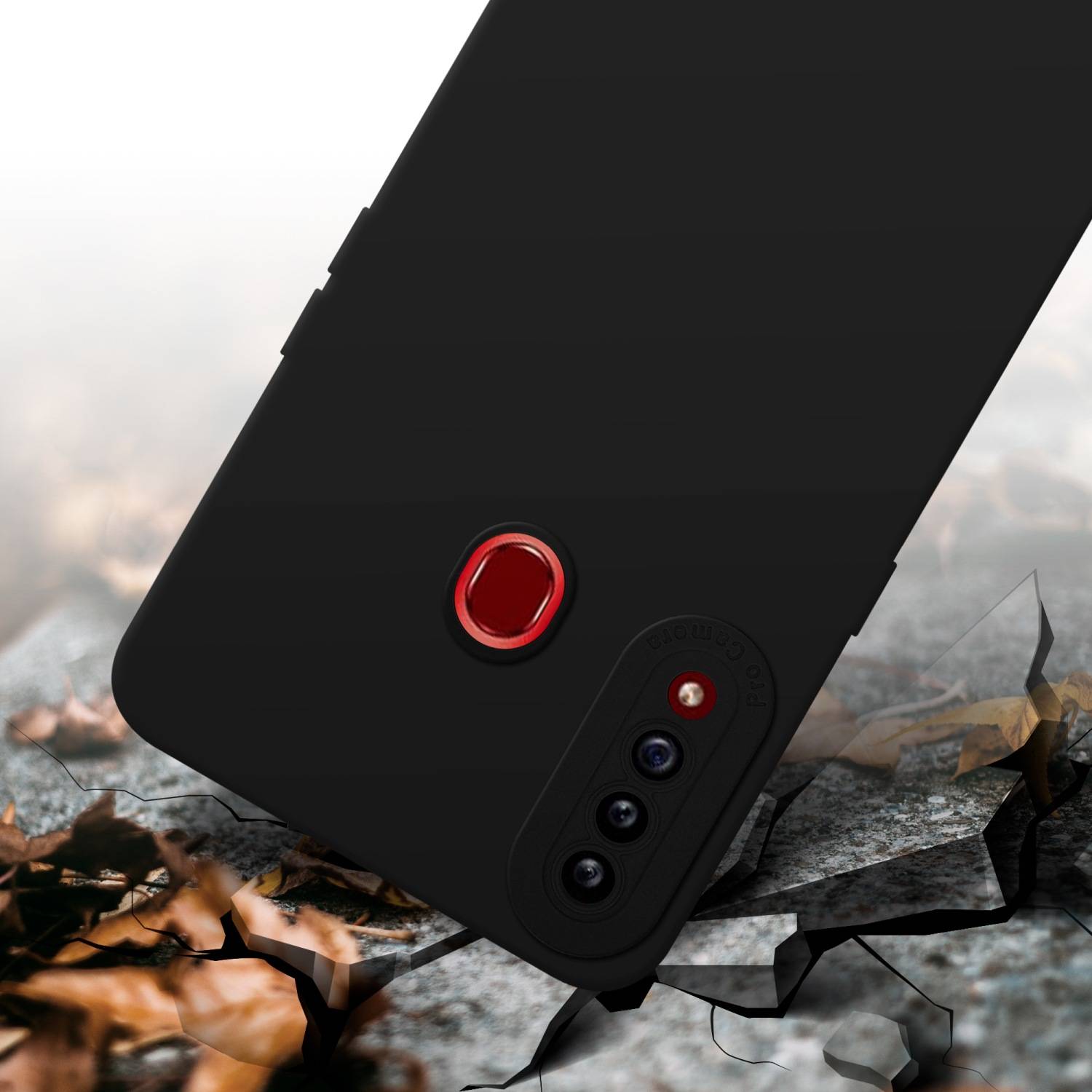 Cadorabo Hülle für Samsung Galaxy A21s Schutz Hülle in Schwarz TPU Silikon Etui Case Handyhülle