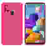 Cadorabo Hülle für Samsung Galaxy A21s Schutz Hülle in Pink TPU Silikon Etui Case Handyhülle