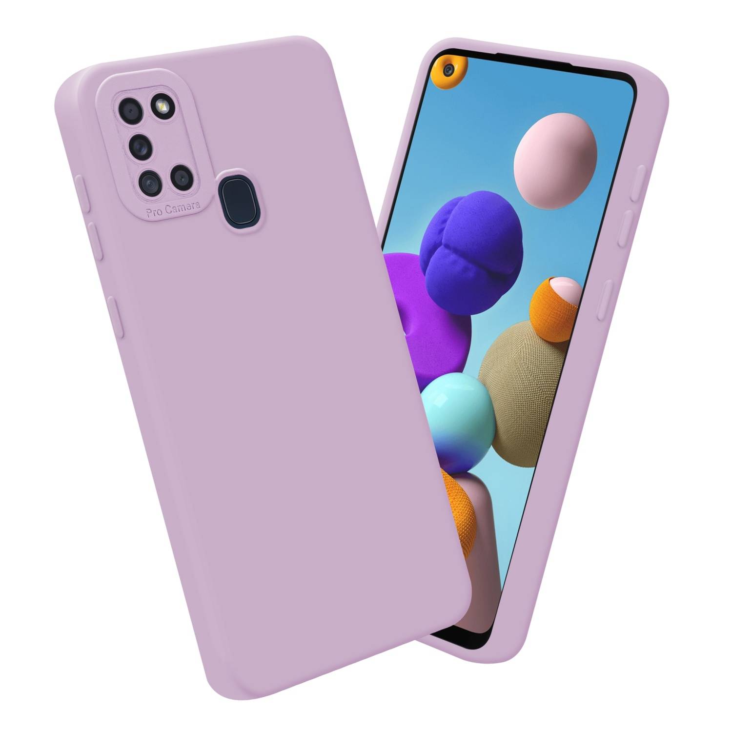 Cadorabo Hülle für Samsung Galaxy A21s Schutz Hülle in Rosa TPU Silikon Etui Case Handyhülle