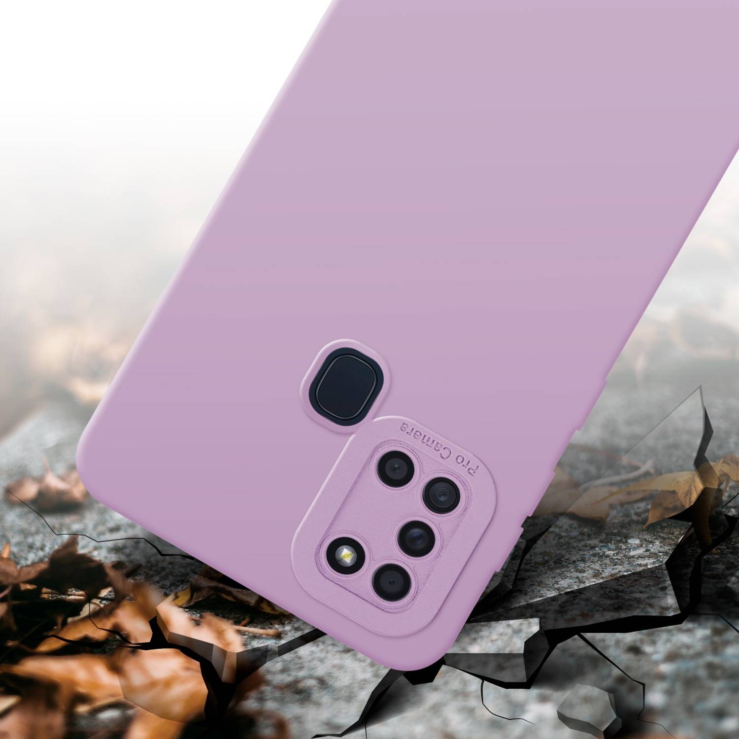 Cadorabo Hülle für Samsung Galaxy A21s Schutz Hülle in Rosa TPU Silikon Etui Case Handyhülle