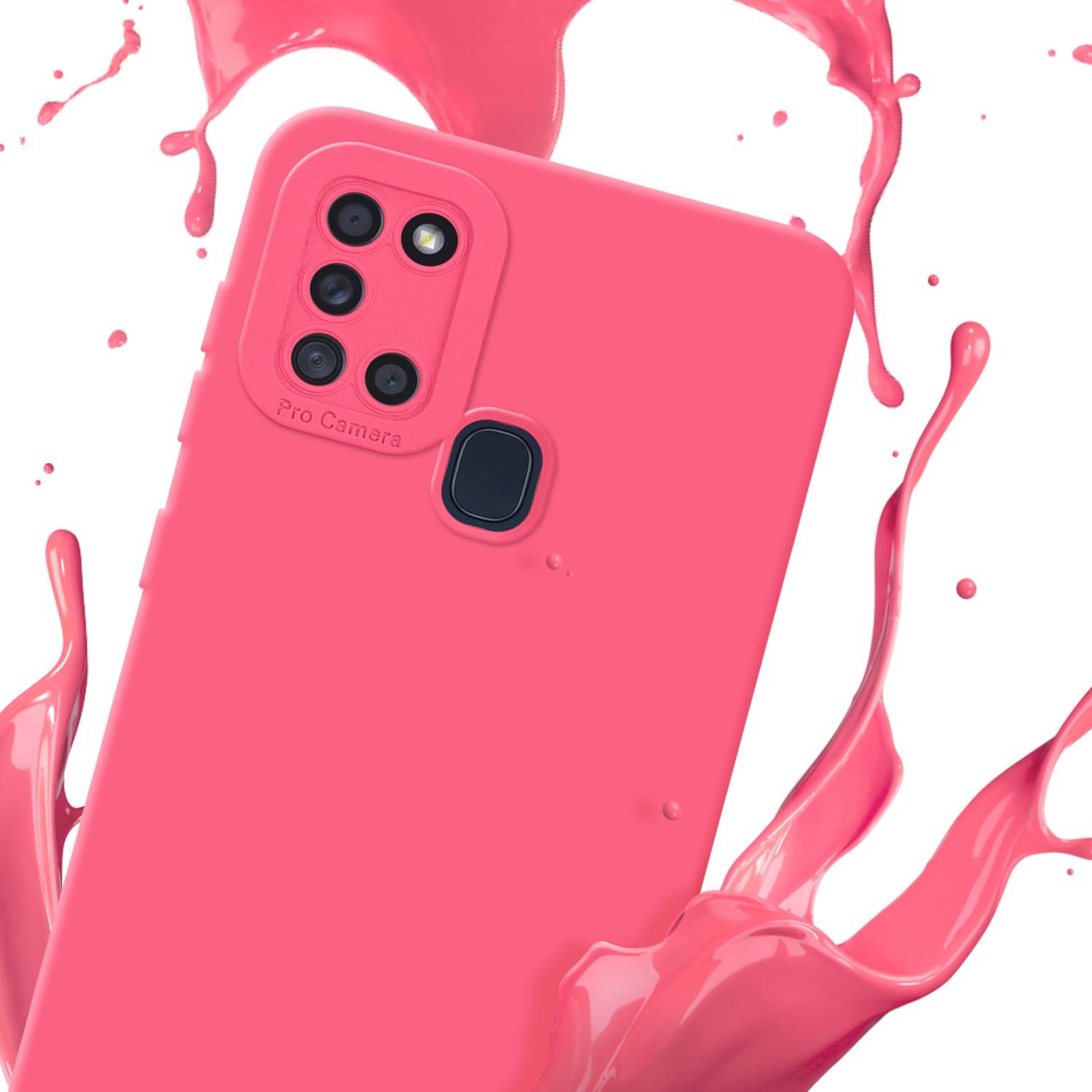 Cadorabo Hülle für Samsung Galaxy A21s Schutz Hülle in Rot TPU Silikon Etui Case Handyhülle