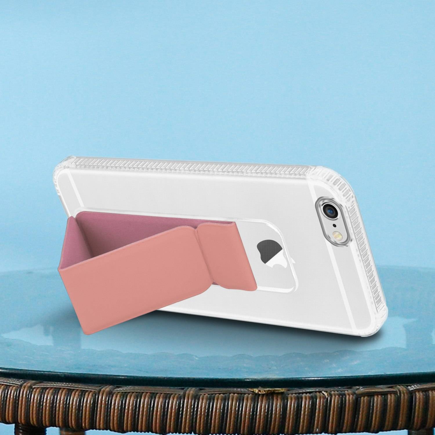 Cadorabo Schutzhülle für Apple iPhone 6 / 6S Hülle in Rosa Etui TPU Silikon Case Cover Standfunktion