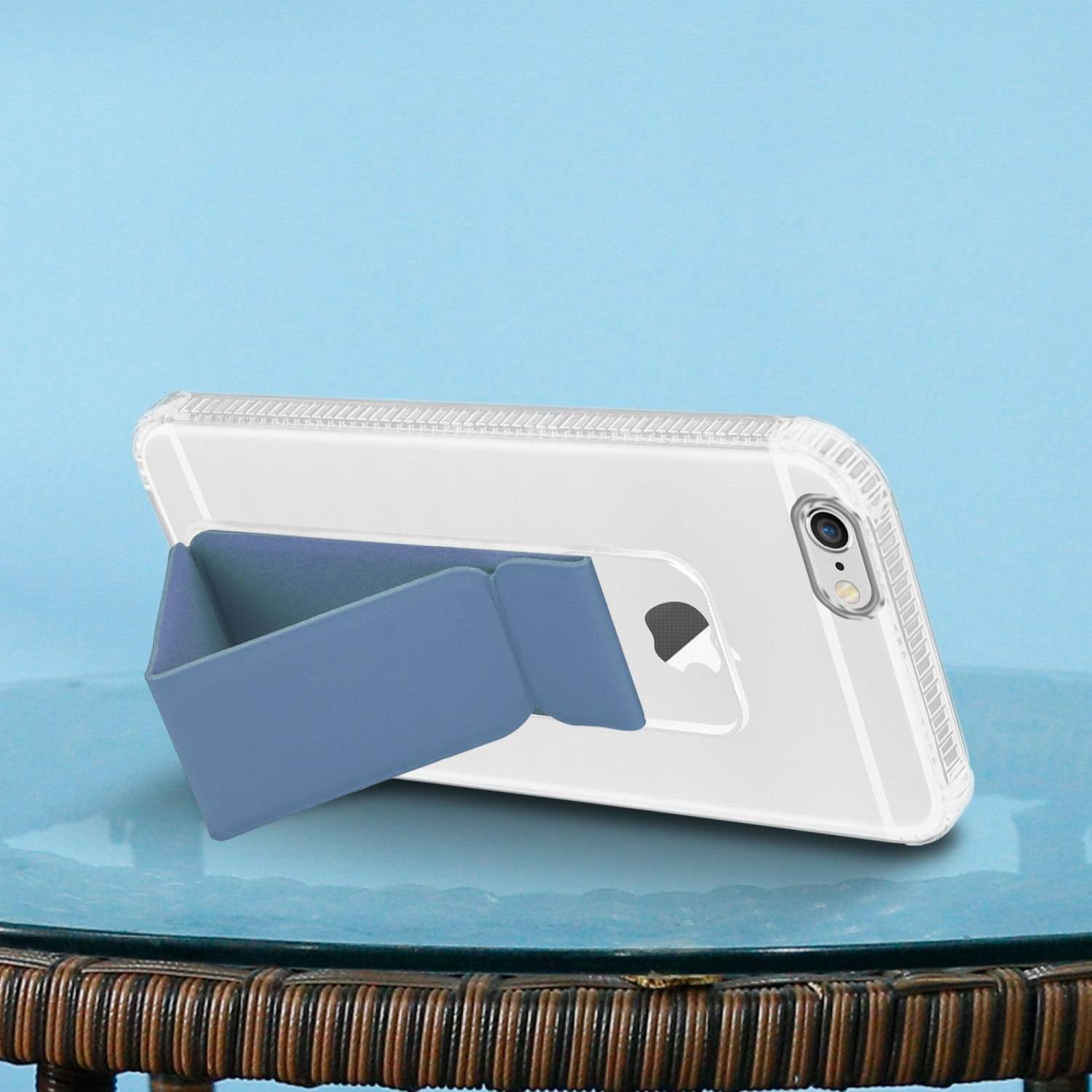 Cadorabo Schutzhülle für Apple iPhone 6 / 6S Hülle in Blau Etui TPU Silikon Case Cover Standfunktion