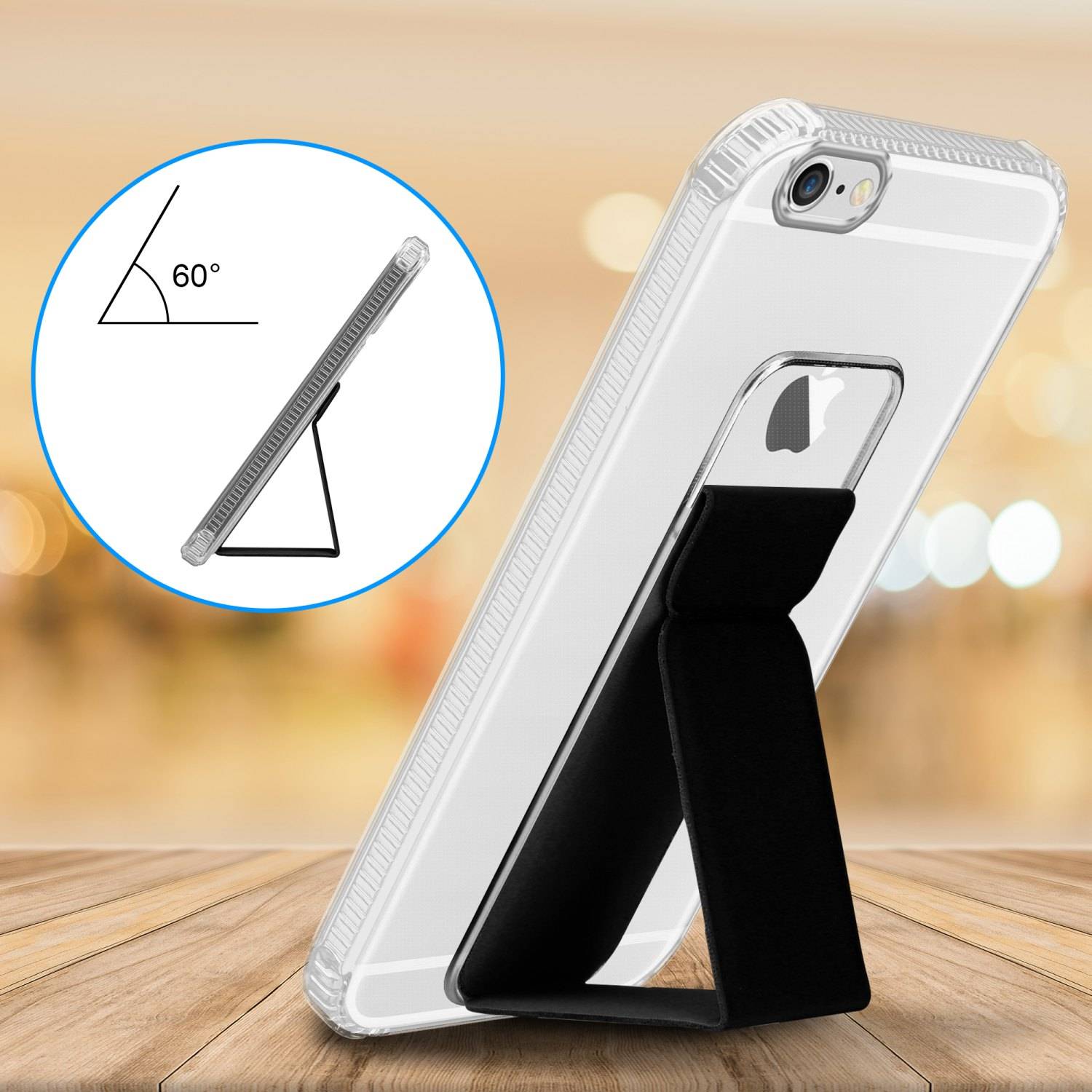 Cadorabo Schutzhülle für Apple iPhone 6 PLUS / 6S PLUS Hülle in Schwarz Etui TPU Silikon Case Cover Standfunktion