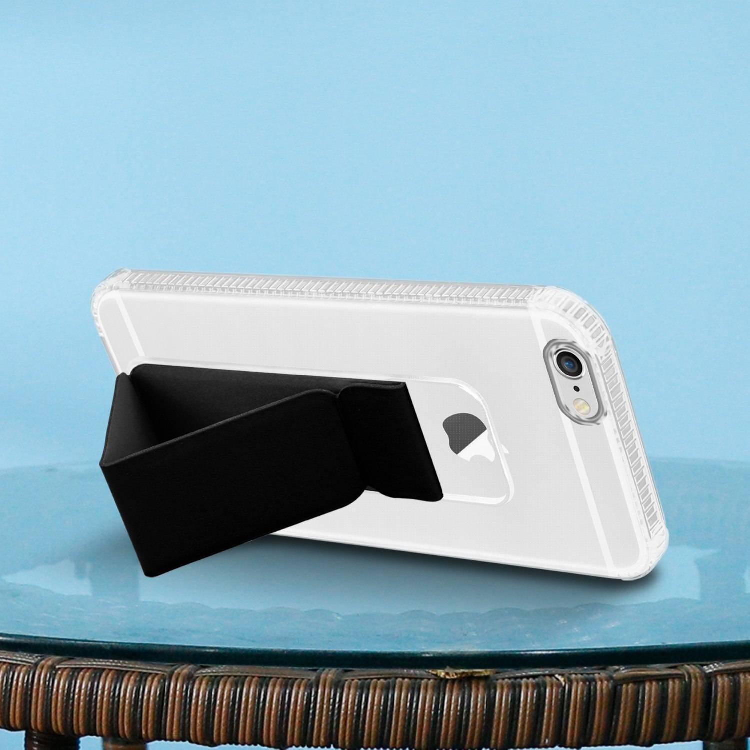 Cadorabo Schutzhülle für Apple iPhone 6 PLUS / 6S PLUS Hülle in Schwarz Etui TPU Silikon Case Cover Standfunktion